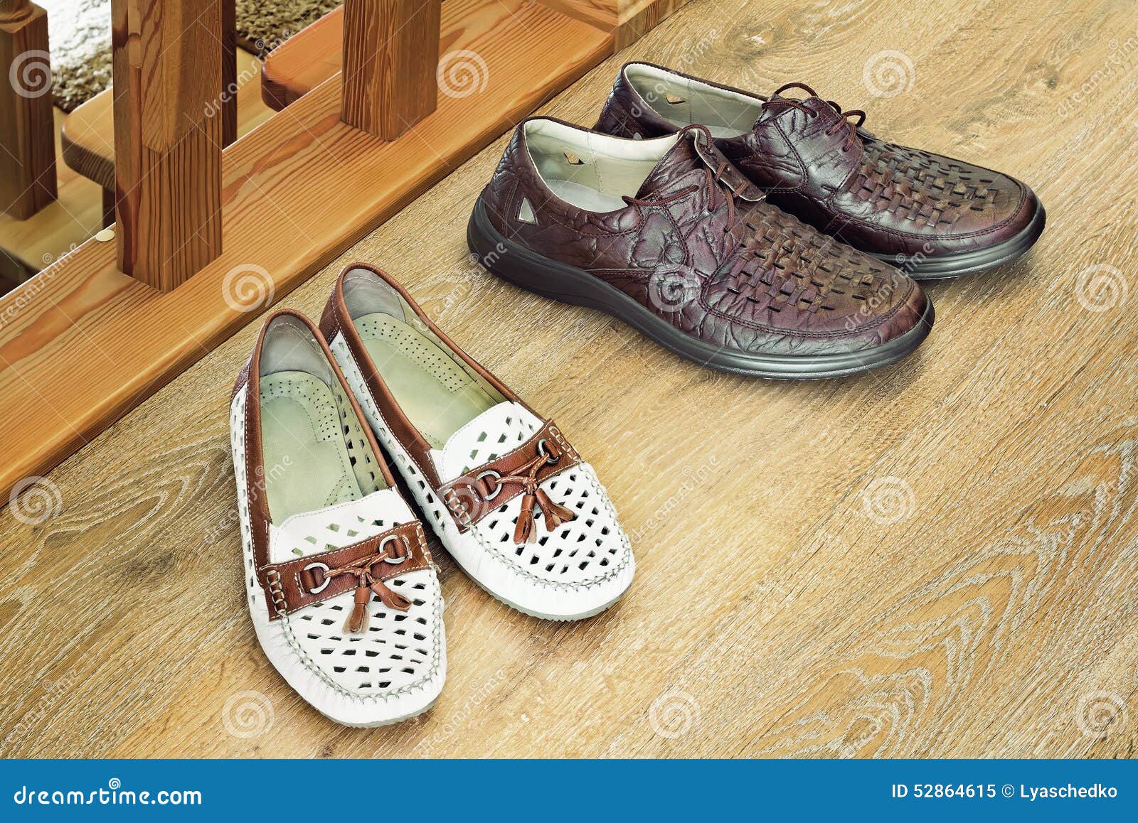 Two Pairs of Comfortable Shoes : for Men and for Women. Stock Image ...