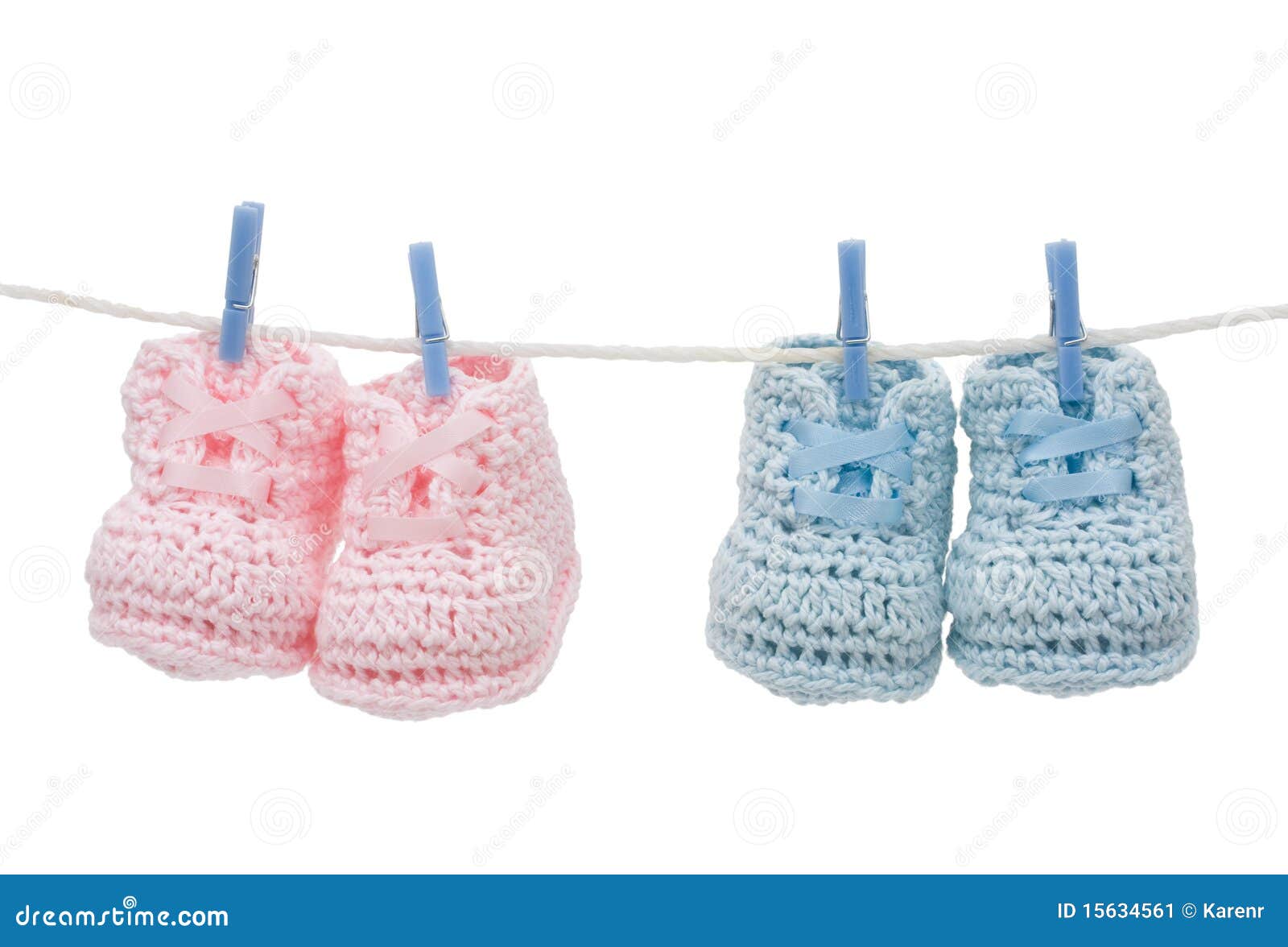 pink and blue baby booties