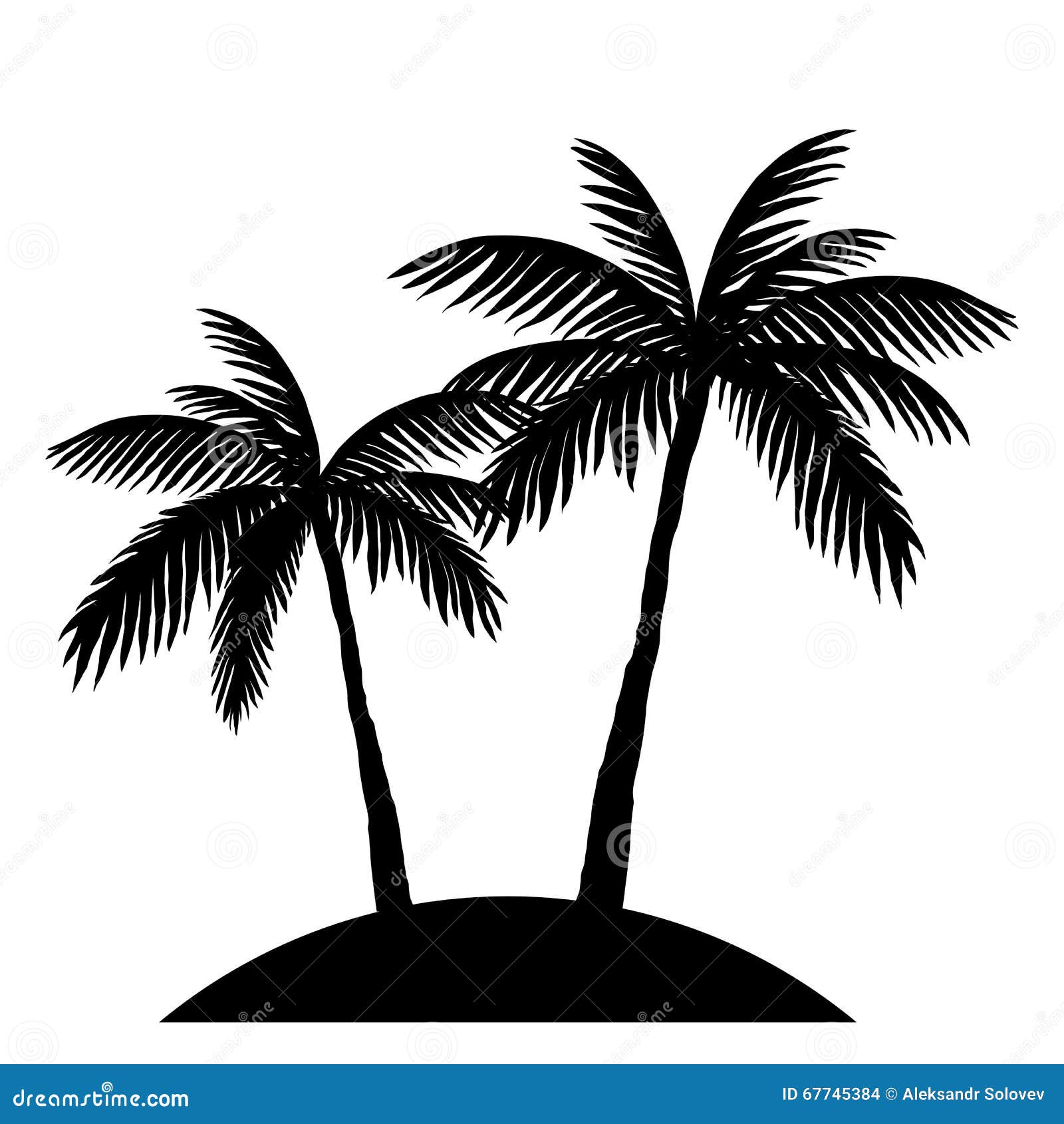 2 palm trees outline