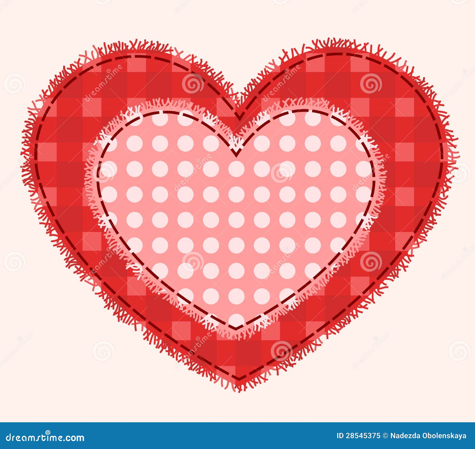 Two patchwork hearts stock vector. Illustration of romance ...