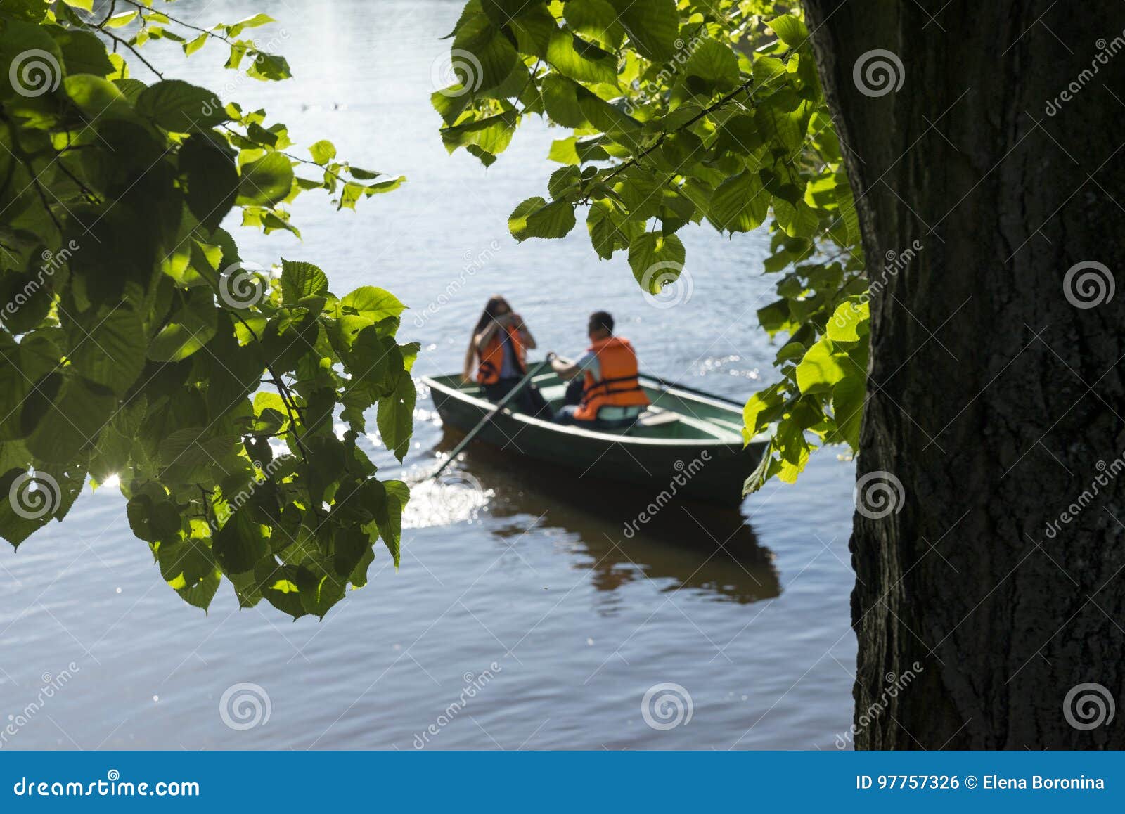 Two People in the Boat, a Man and a Woman, a Couple, the Water O Stock ...