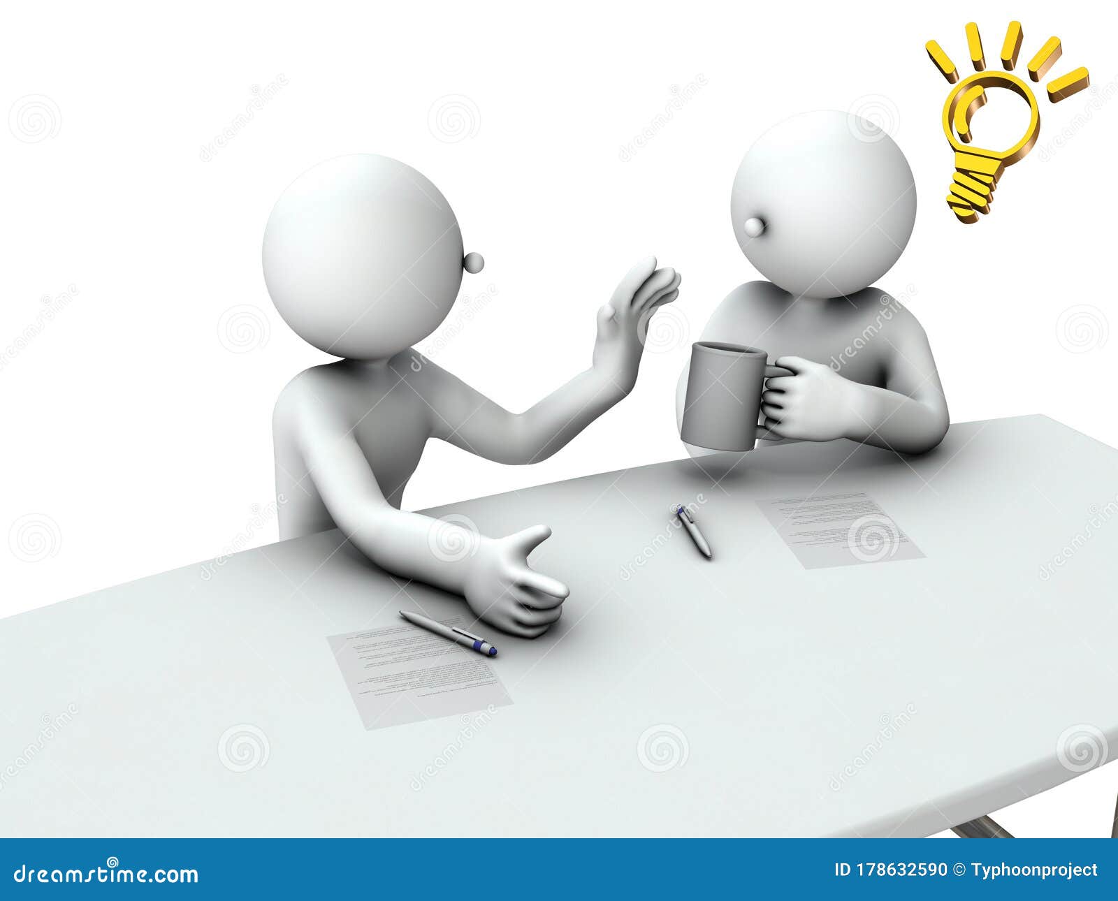 eficiencia pico Oswald Two People are Meeting. they Came Up with Good Ideas Stock Illustration -  Illustration of pose, relax: 178632590