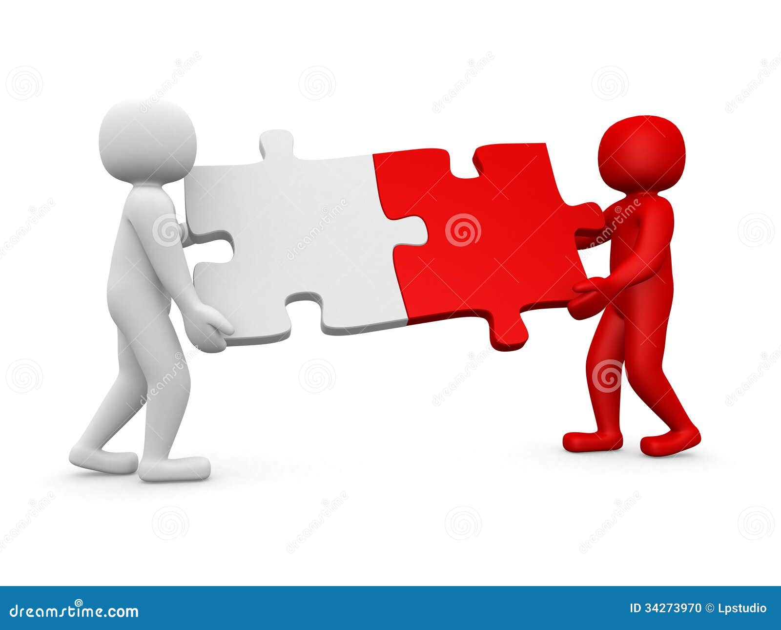 Two Person Matching Puzzle Pieces Stock Photo - Image: 34273970