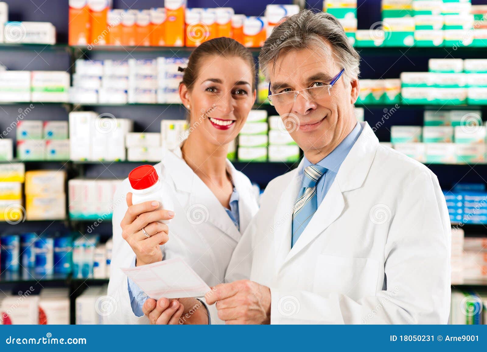 Two Pharmacists in Pharmacy Consulting Stock Image Image of professionals, experienced 18050231