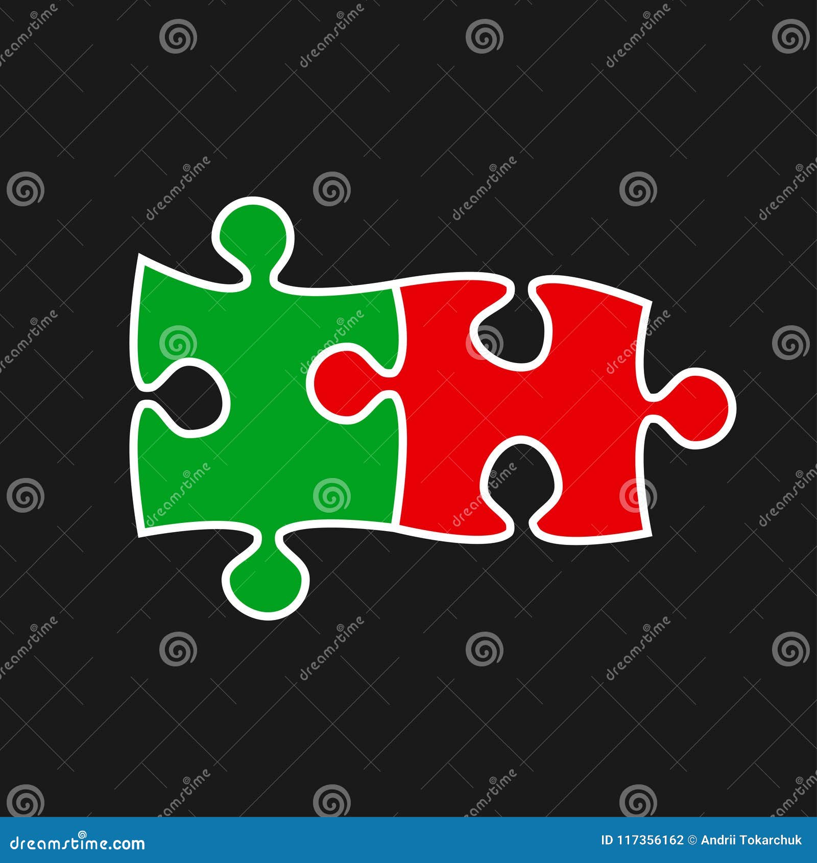 two piece puzzle. 2 step puzzle object couple.