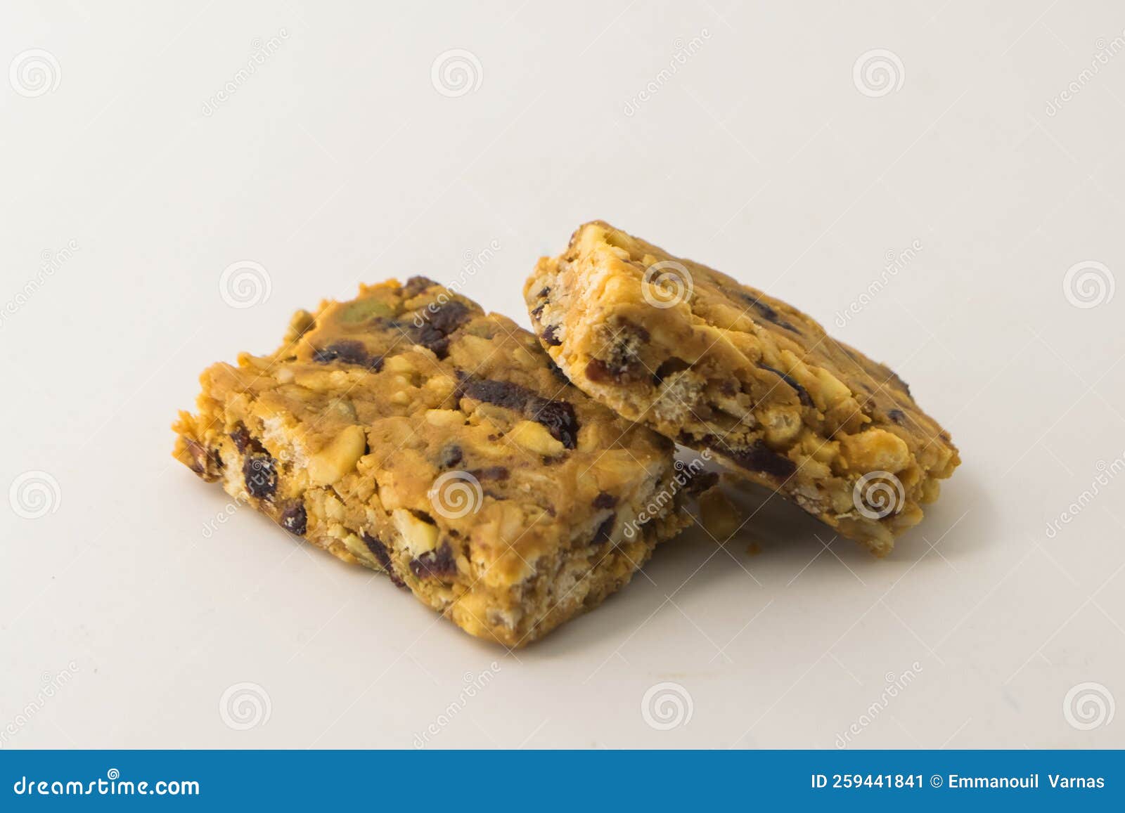 two pieces of fruit candy bars in a white background