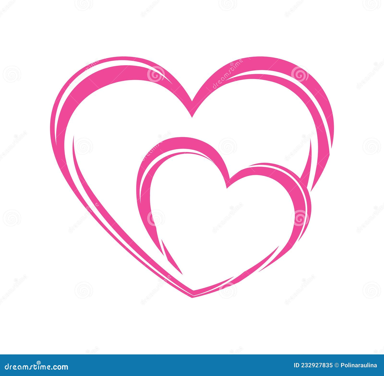 Hearts Outlined vinyl sticker decal love heart girls Valentine's anniversary 