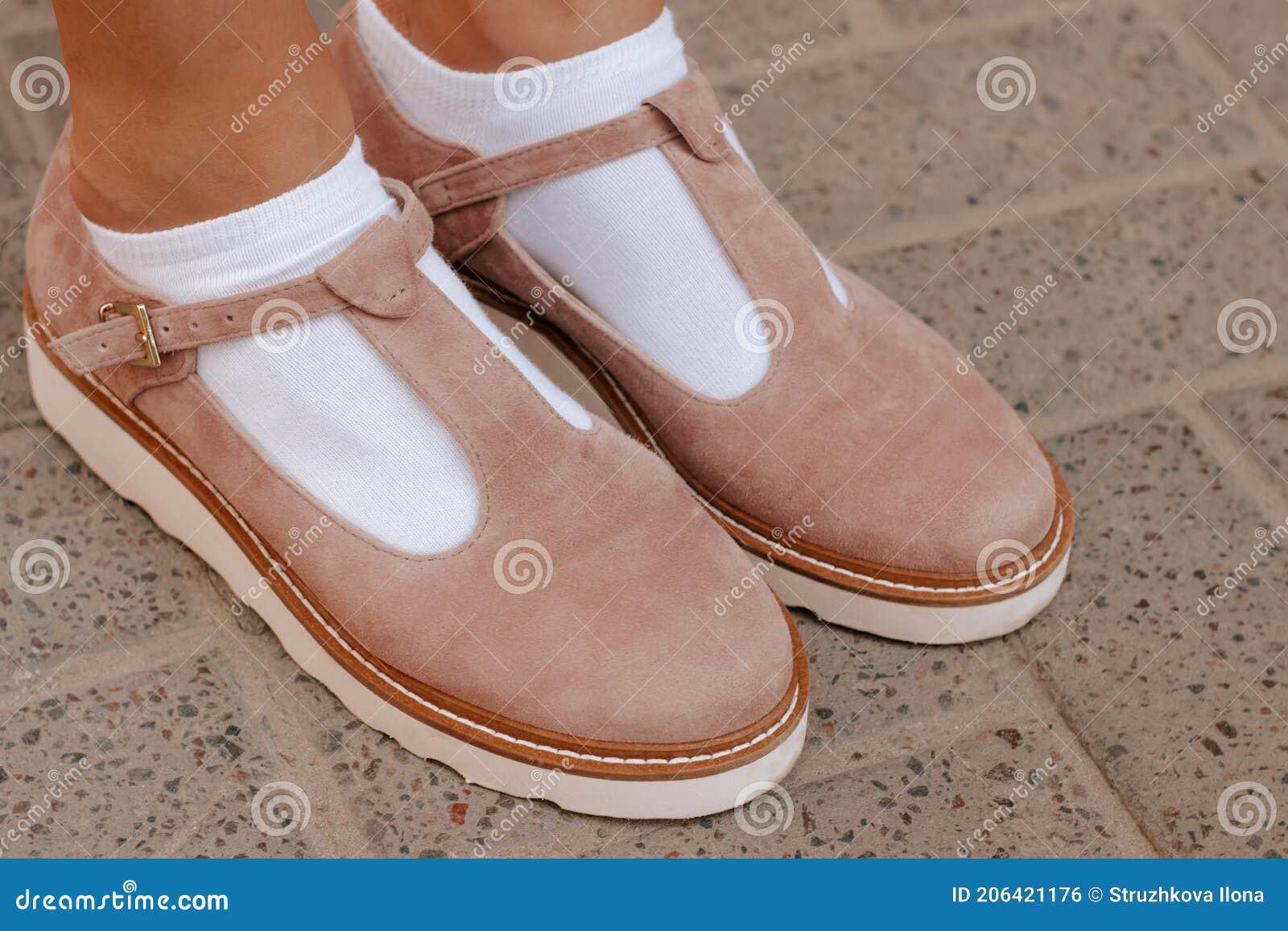 Shoes and white socks stock photo. Image of socks, student 206421176