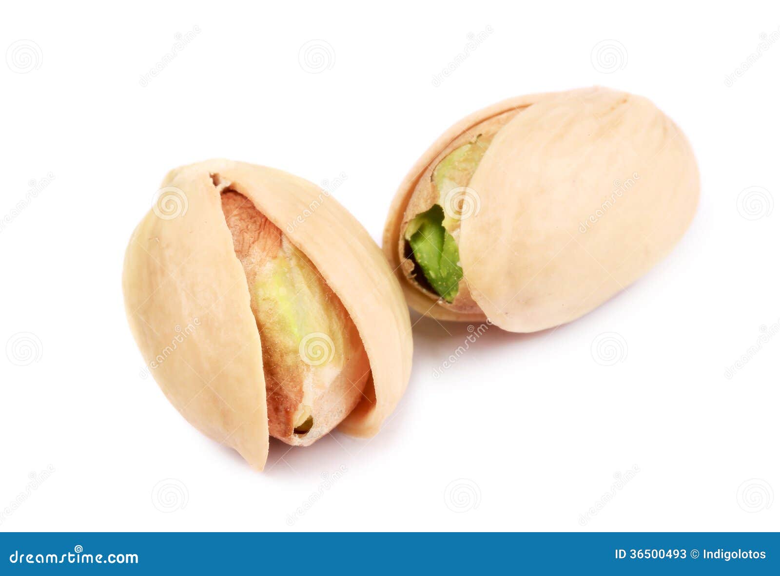 Two pistachios closeup. stock image. Image of green 36500493