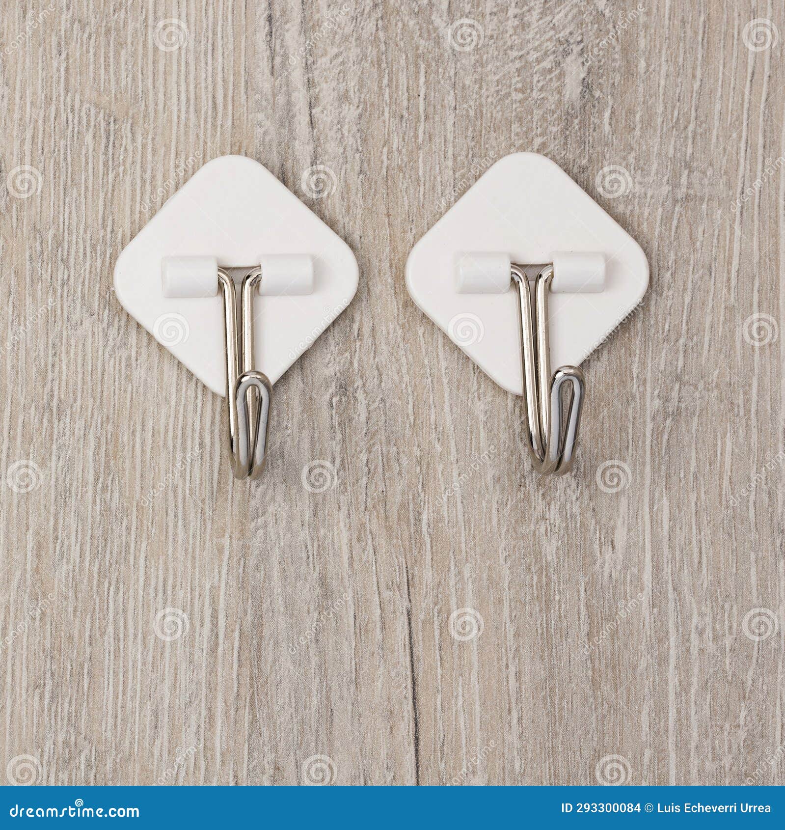 Two Plastic Adhesive Utility Wall Fixed Hooks with Metal Hooks for Hanging  Clothes Stock Photo - Image of hanging, text: 293300084