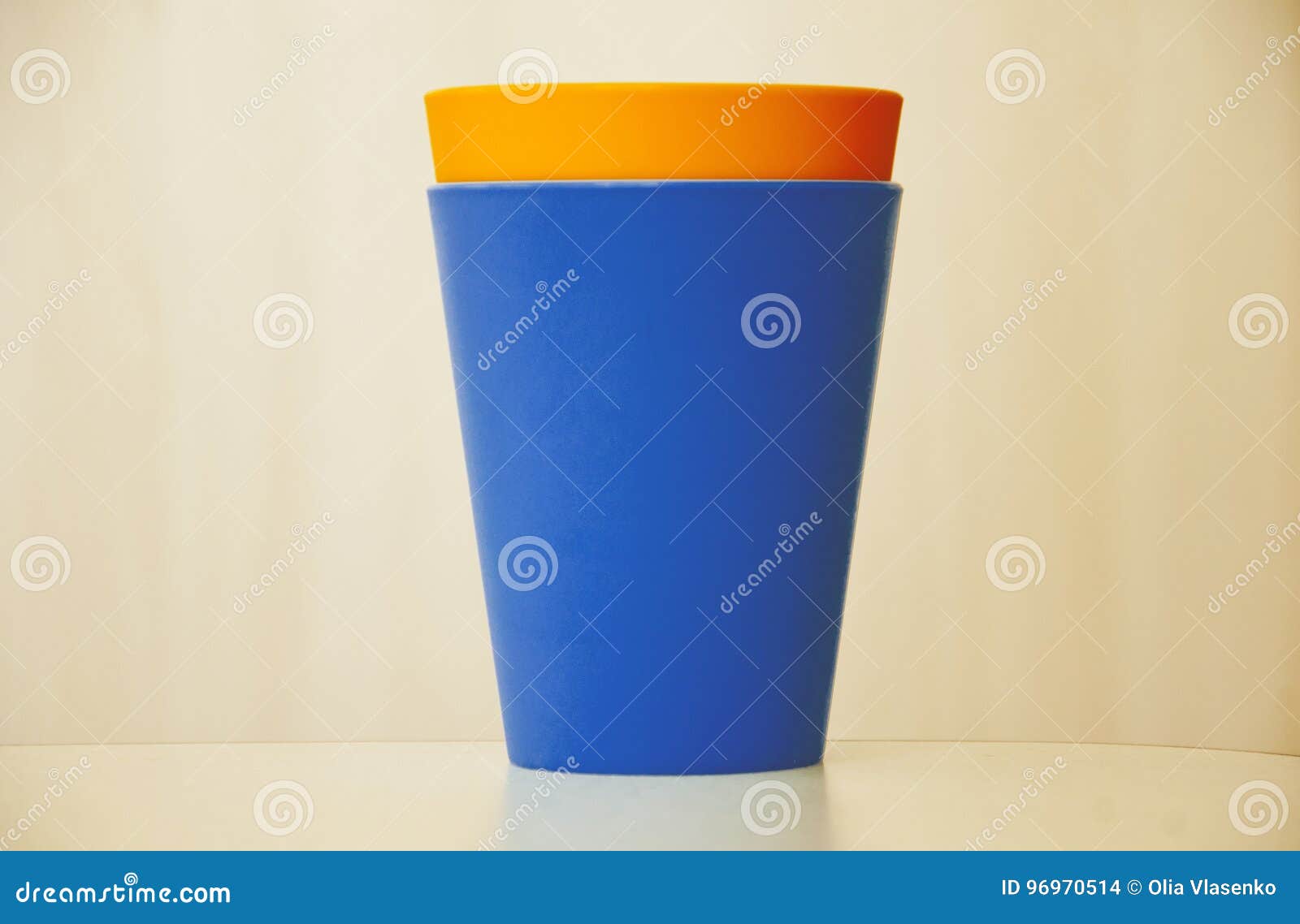 Two Plastic Cups on a Table Stock Photo Image of domestic, coffee