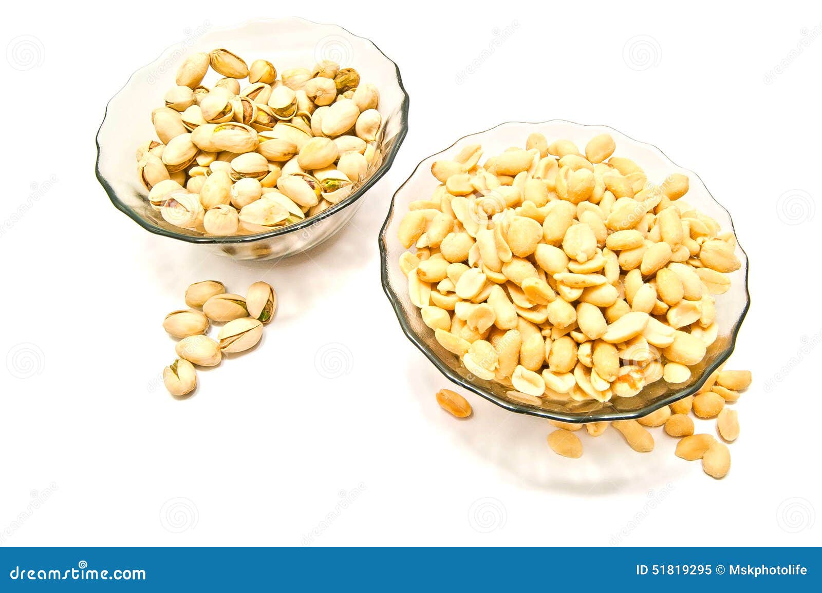 two plate with many different nuts