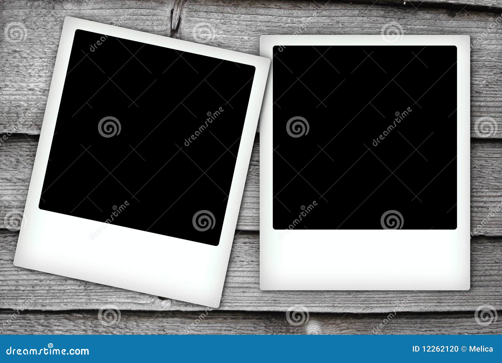 kruising oogsten waterbestendig Two polaroid frames stock illustration. Illustration of black - 12262120