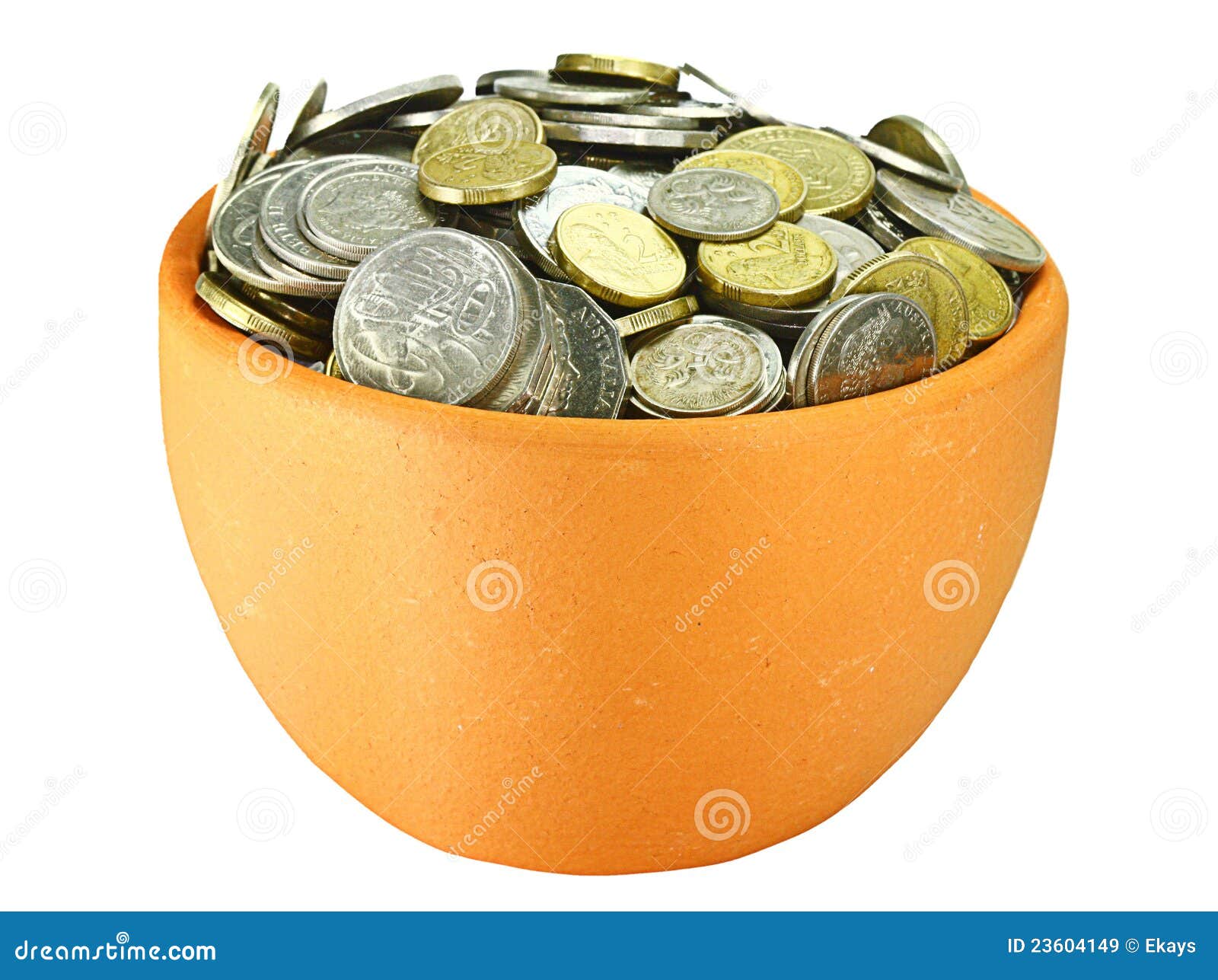 Two pots of coins stock image. Image of fortune, bank ...