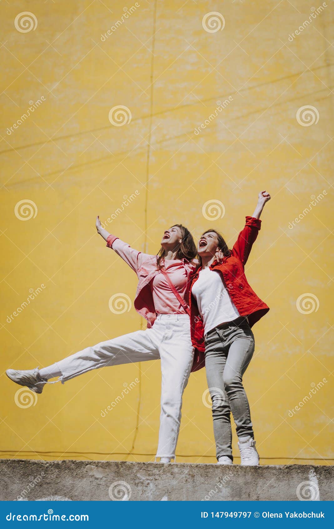 Two Pretty Cheerful Hipster Girls Enjoying Life Stock Image - Image of ...