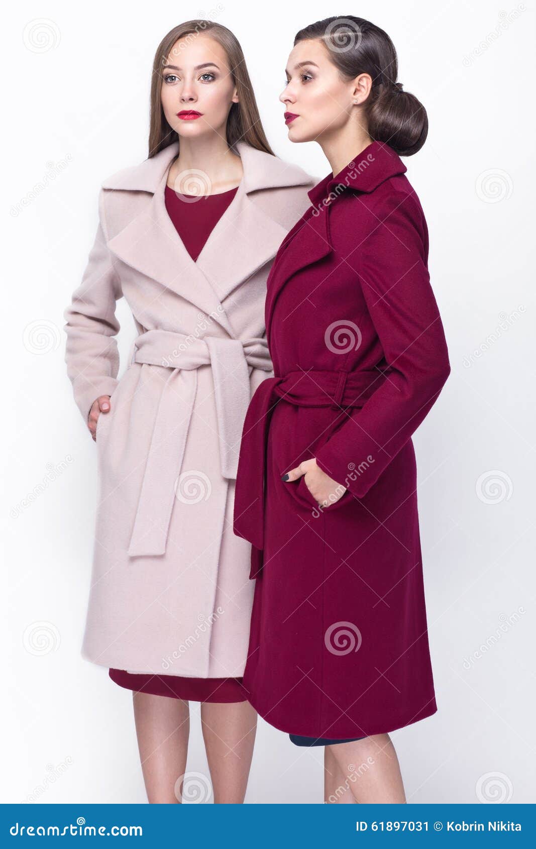 Two Pretty Girls in Fashionable Stylish Clothes Stock Image - Image of ...