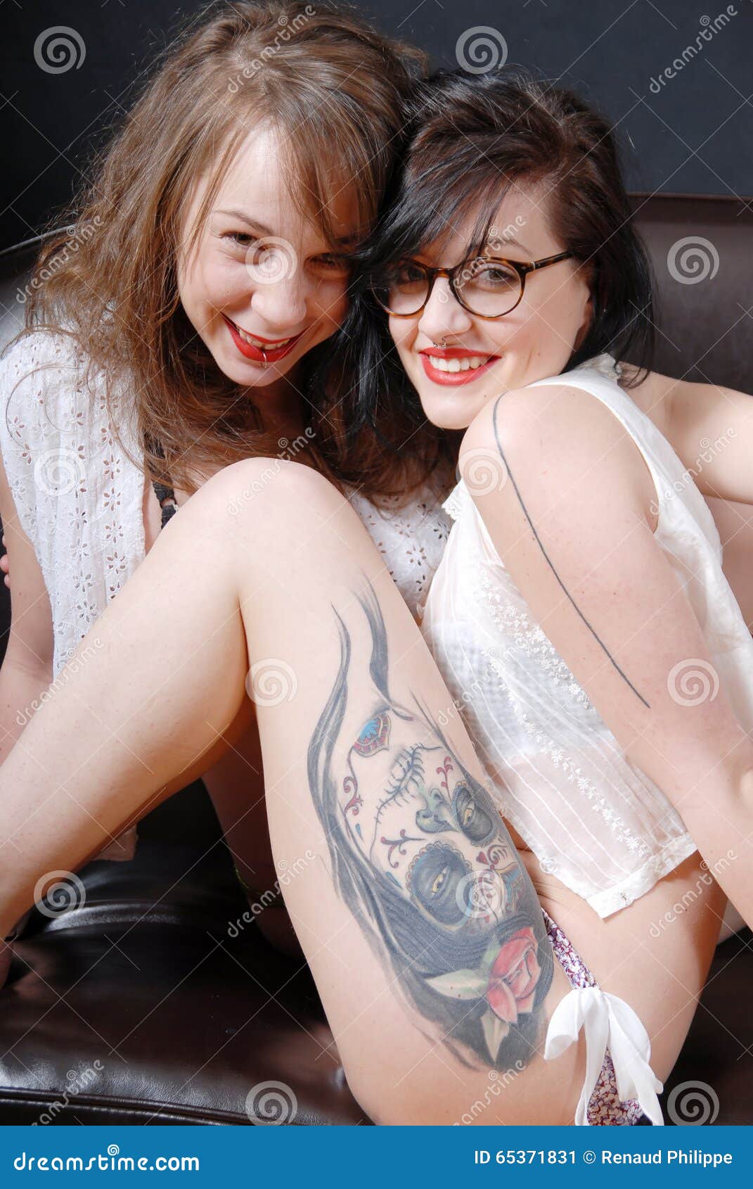 Lesbians Kissing Lingerie