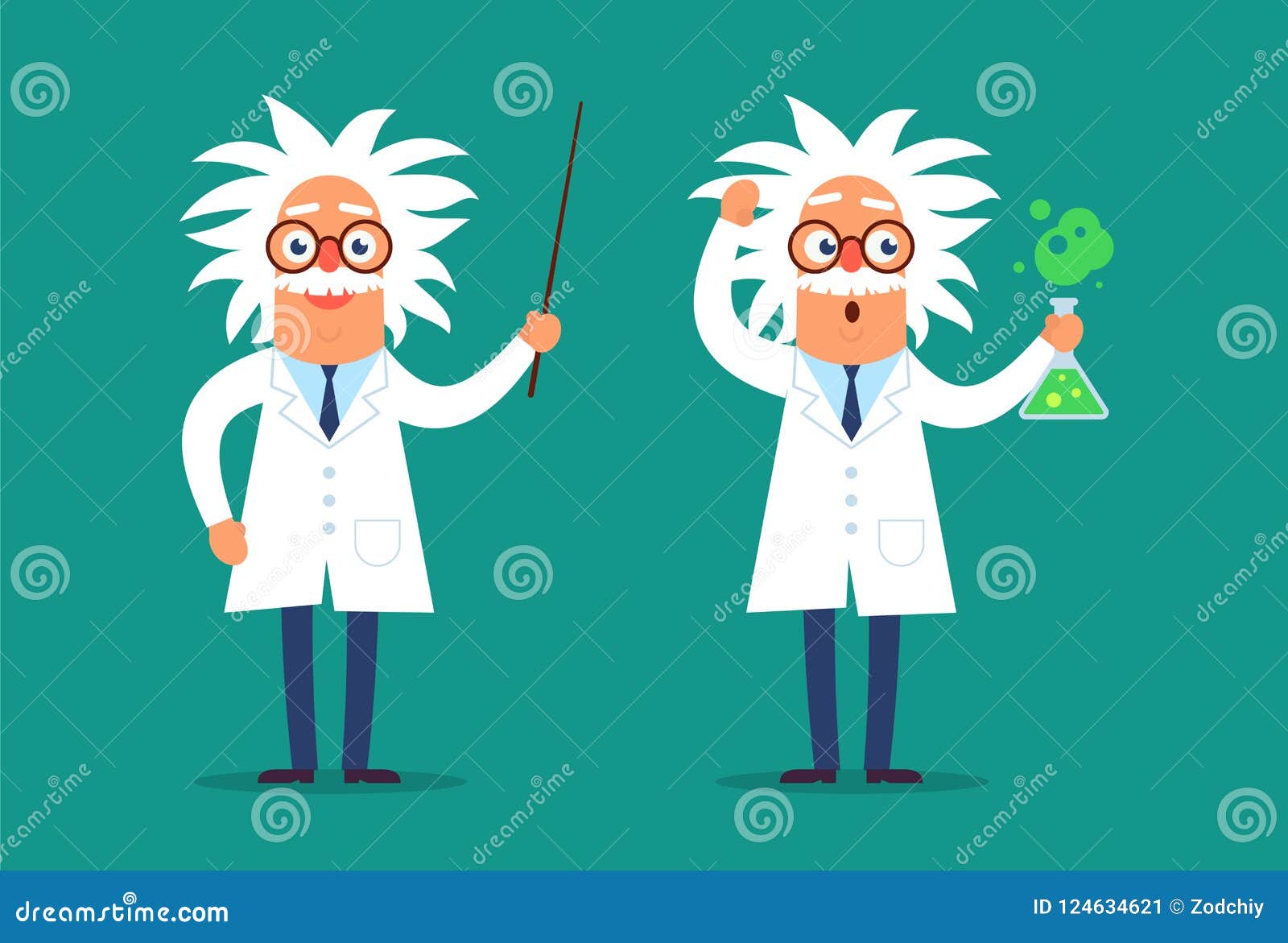 Two professor characters stock vector. Illustration of background