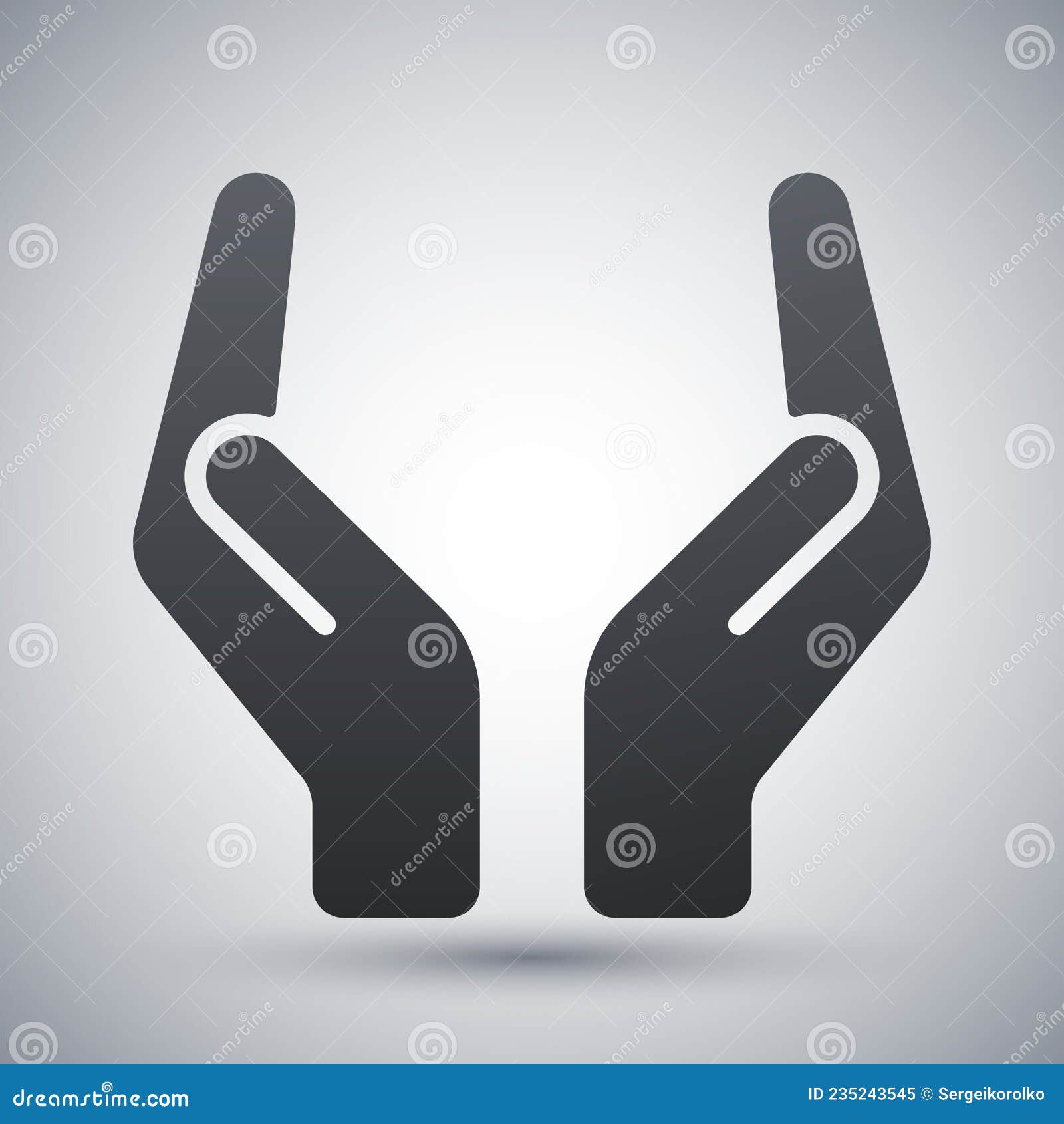 Vector Two Protecting Hands Icon Stock Vector Illustration of holding