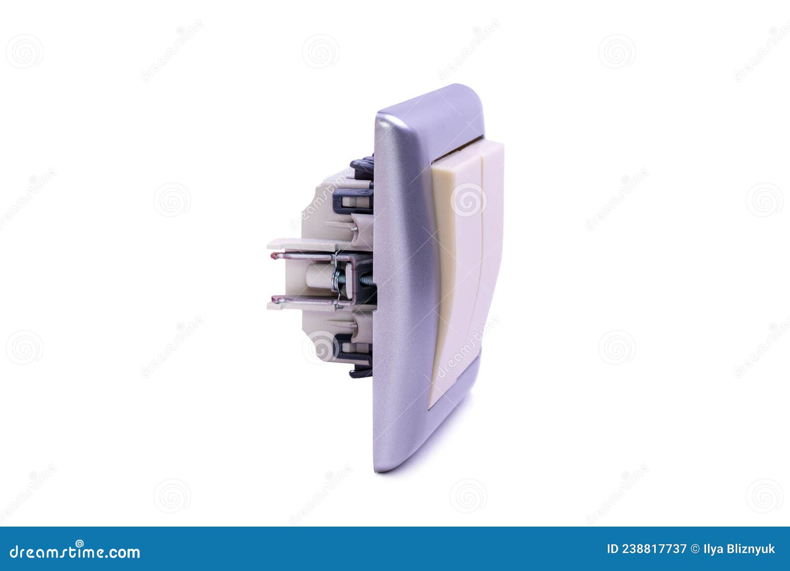Two push button electric switch stock image image of builtin color