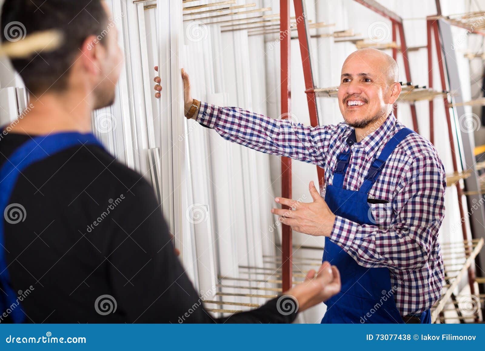Two PVC Industry Workers in Coveralls Stock Photo Image of glasswear