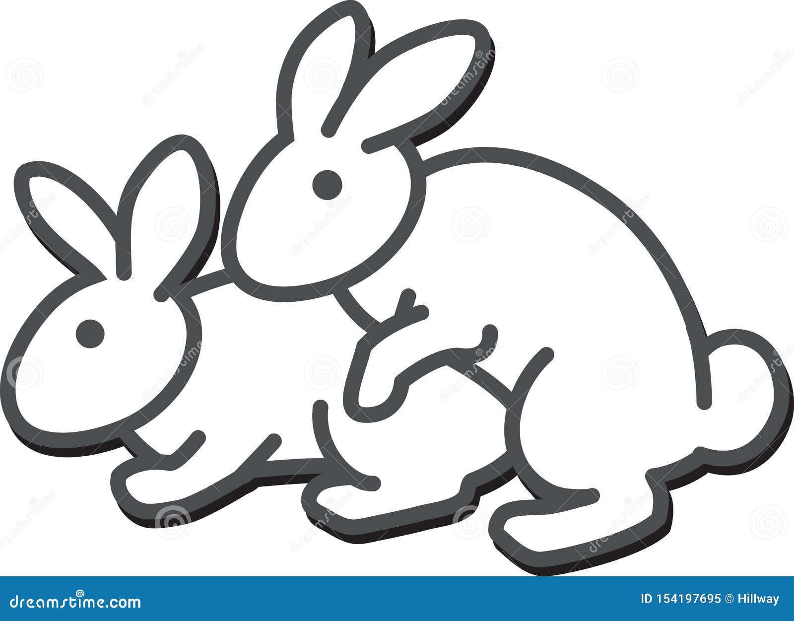 Two rabbits have sex stock vector pic