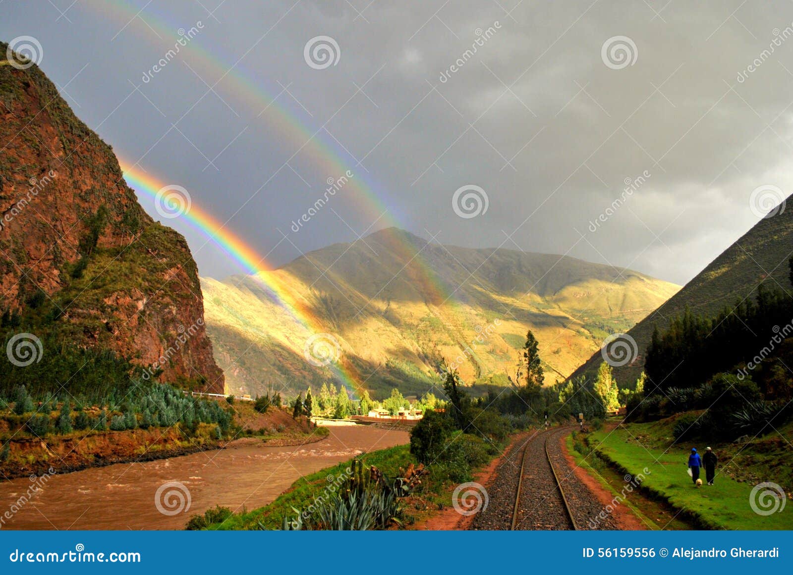 two rainbows in the landscape