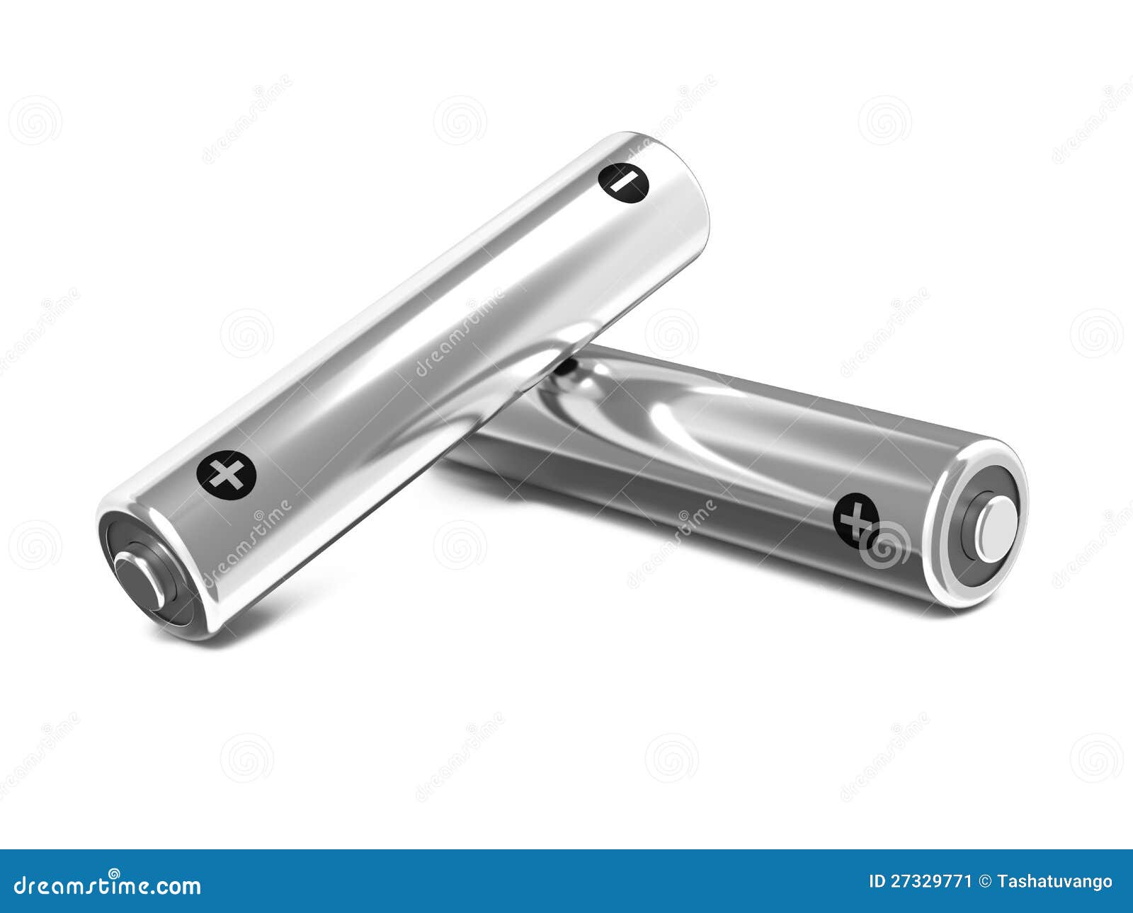 Two Rechargeable AA NiMH Batteries. Stock Illustration Illustration