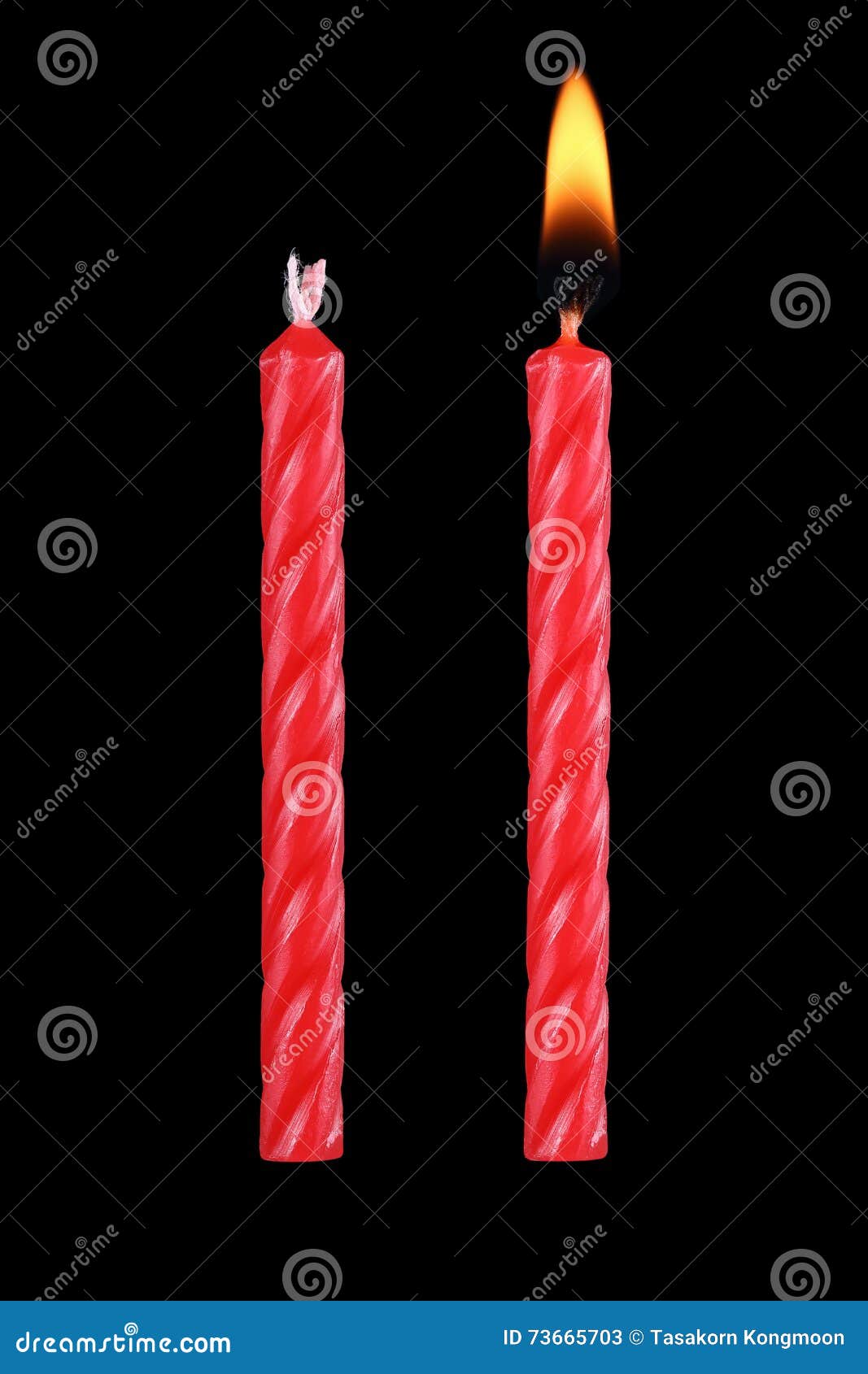 Two Red Birthday Candles Isolated on Black Stock Image Image of clipping, heat 73665703