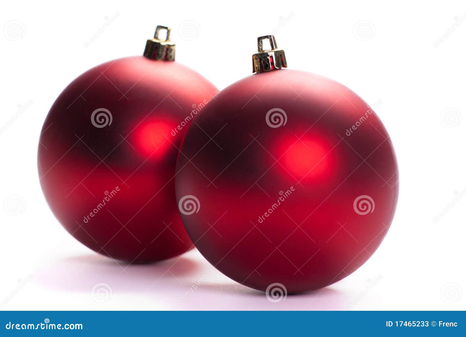 Two Red Christmas Ball, Isolated Stock Image - Image of holiday ...