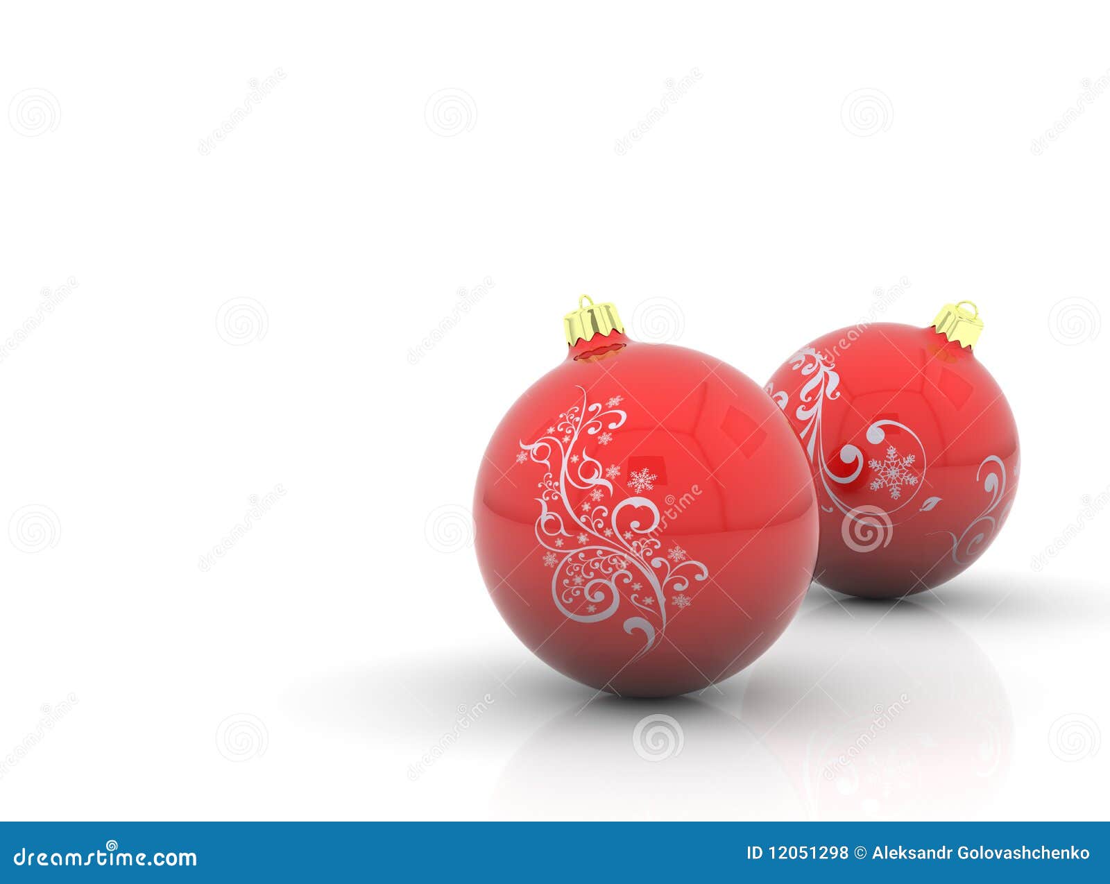 Two red christmas balls stock illustration. Illustration of isolated ...