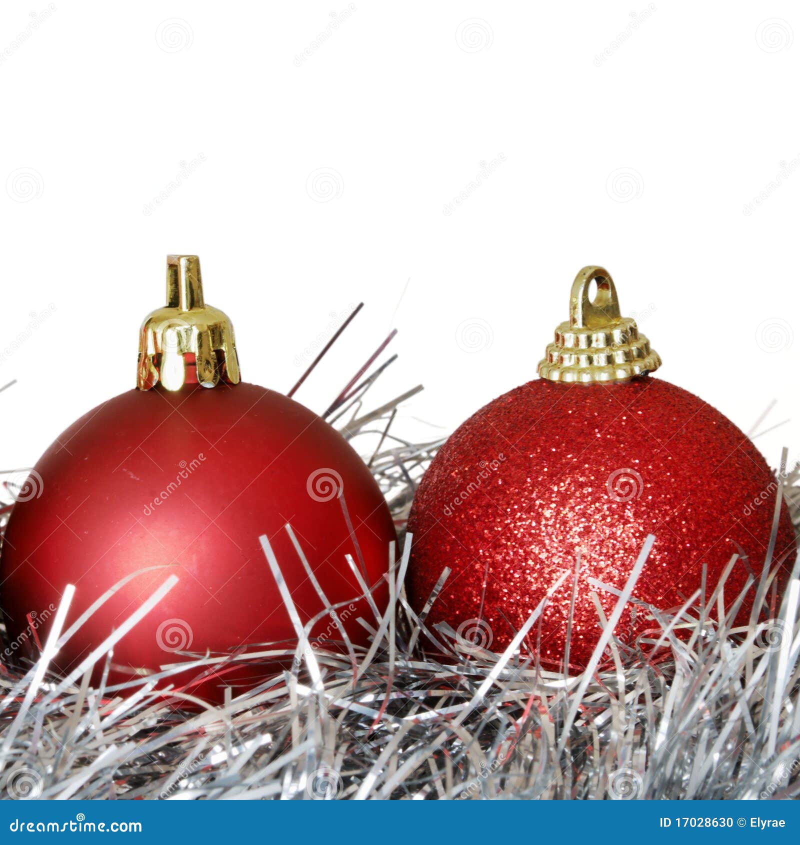 Two red christmas balls stock photo. Image of seasonal - 17028630