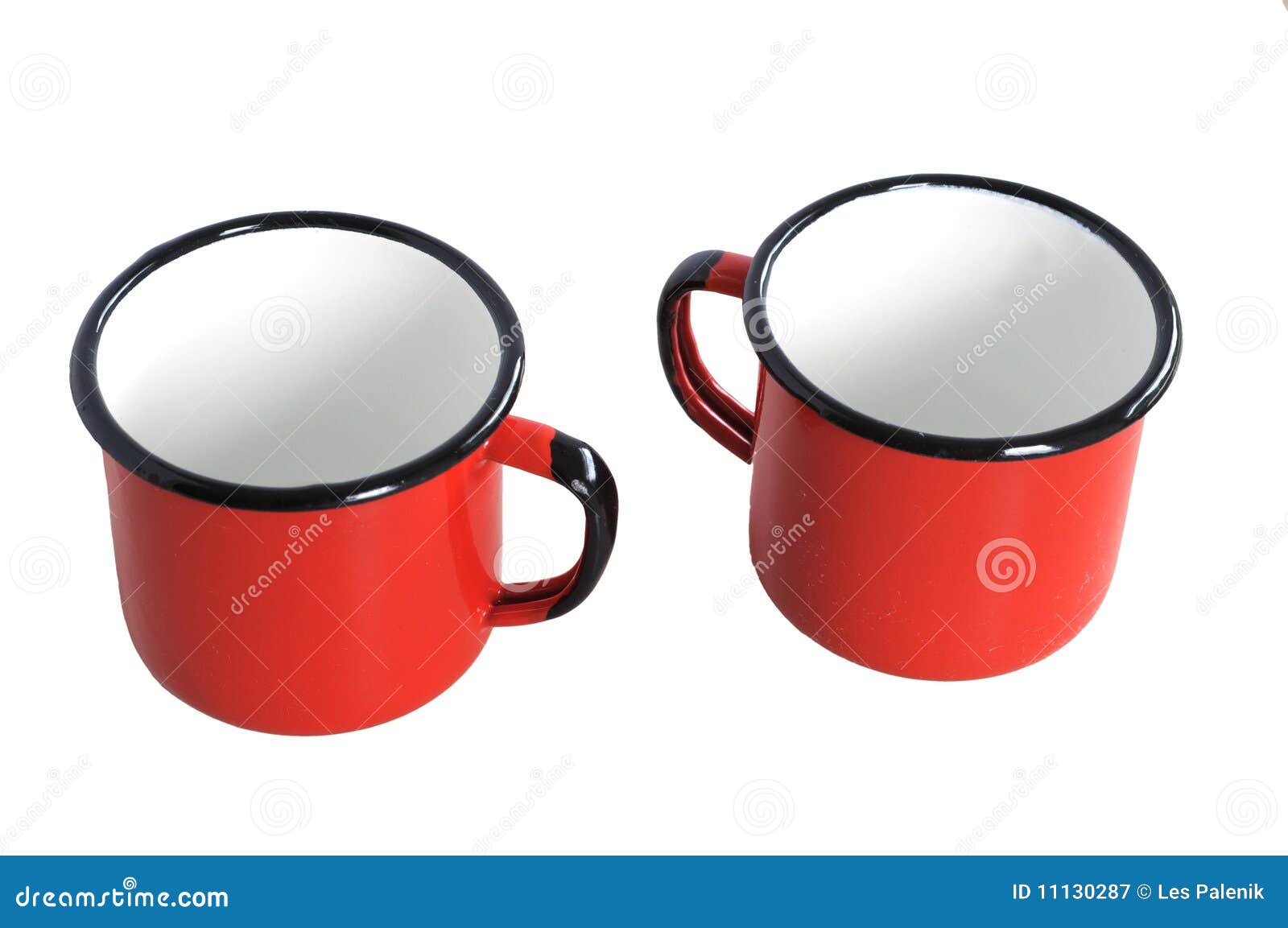 Two red cups stock image. Image of metal, white, isolated 11130287