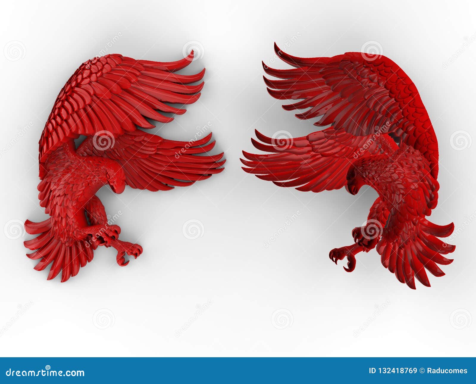 Two Mirrored Red Eagle Ornaments Stock Illustration - Illustration of claw,  attack: 132418769