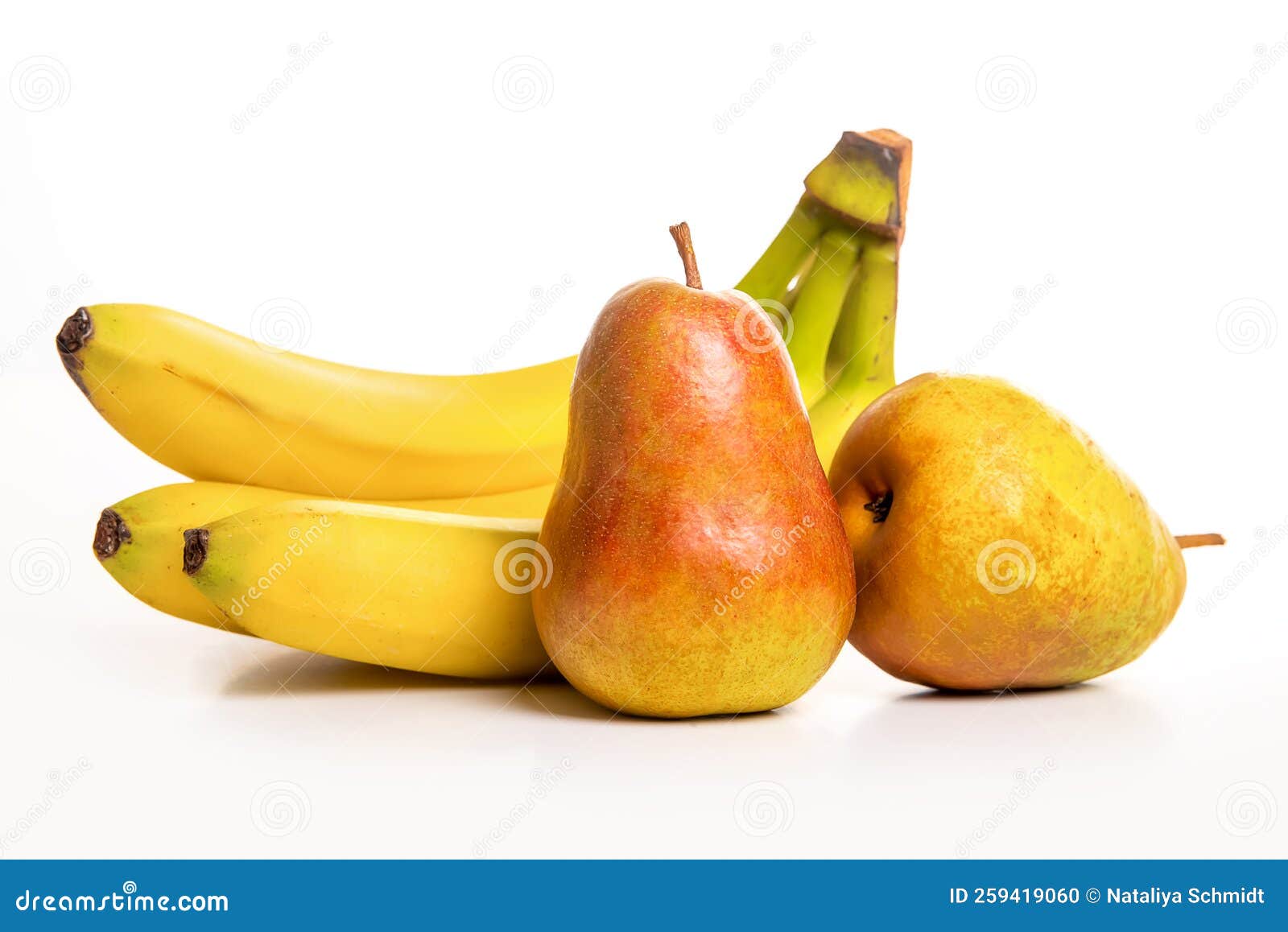 Two Redgreen Pears and Bananas Stock Photo Image of healthy, vitamin