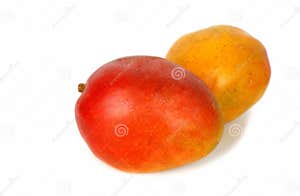 Two Red Mango Close Up Shot Stock Photo Image Of Freshness Ripe 9672914