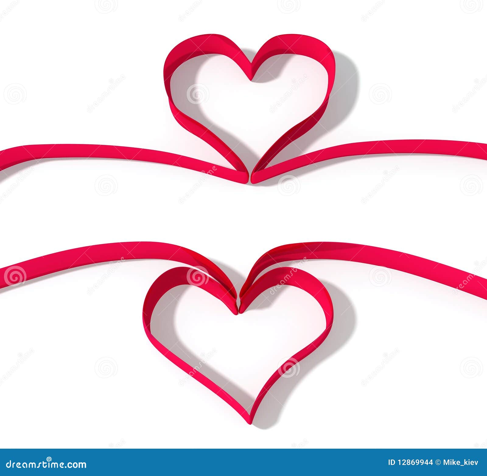 Red Ribbons In Shape Of Two Hearts Vector Illustration Stock Illustration -  Download Image Now - iStock