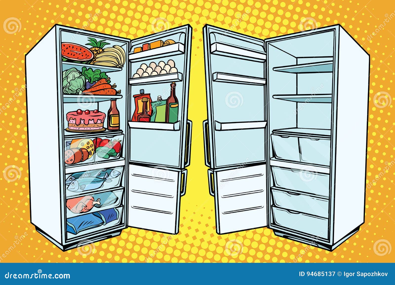 empty fridge clipart