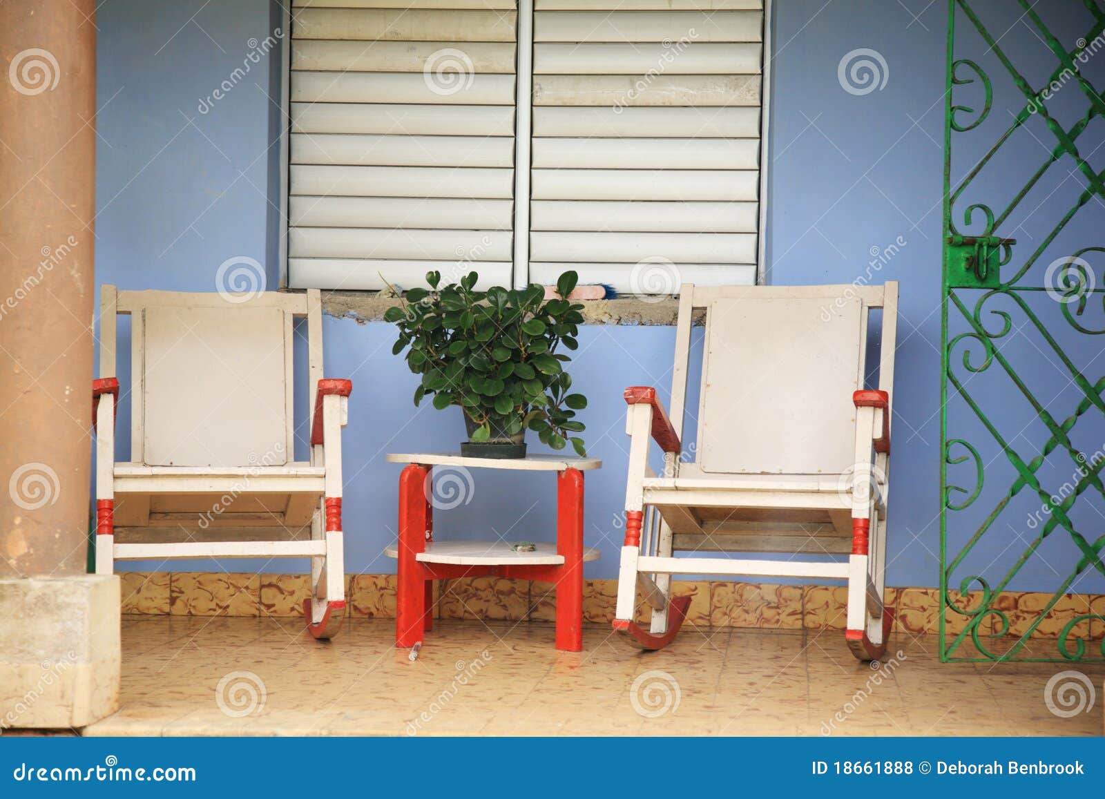 Two Rocking Chairs on the Porch Stock Photo Image of wooden, chairs