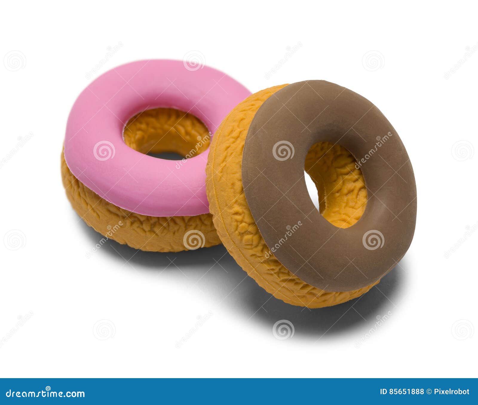 Two Rubber Donuts stock photo. Image of chocolate, donuts 85651888