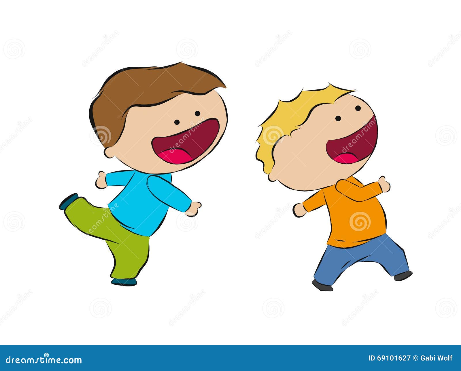 Two running boys stock vector. Illustration of people - 69101627