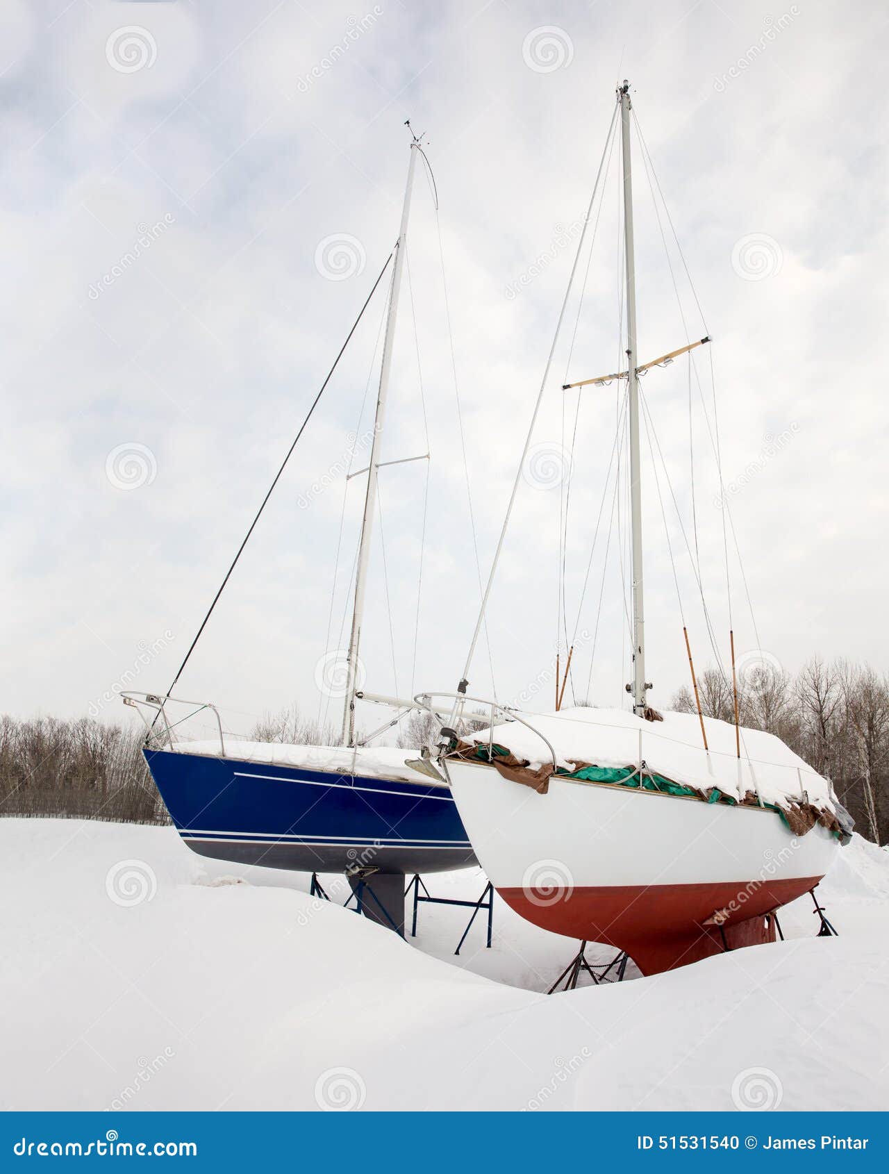 sailboat in winter