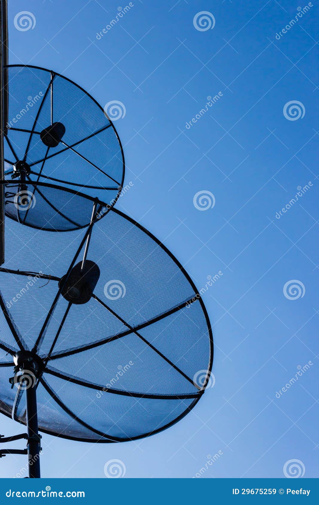Two satellite dishes stock image. Image of astronomy 29675259