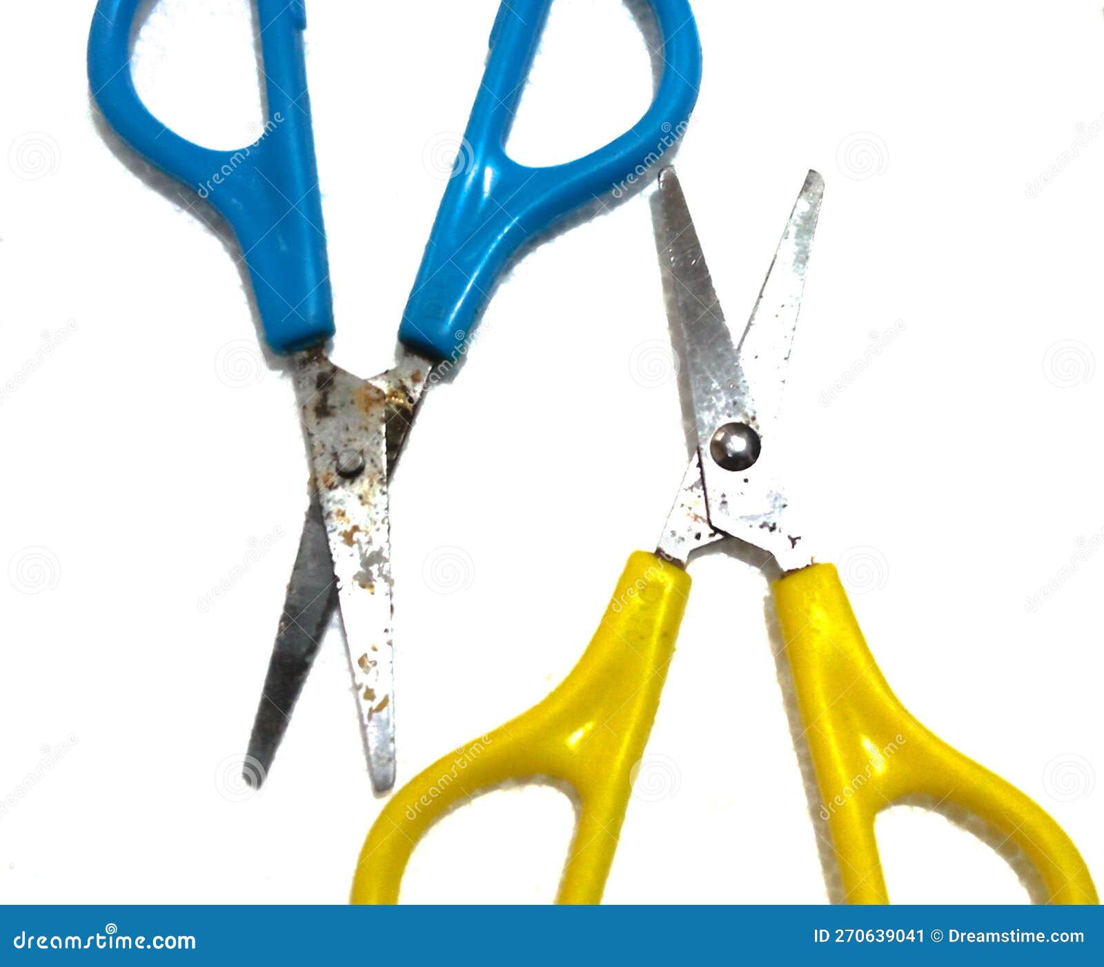 Two Scissors stock image. Image of scissors, yellow 270639041