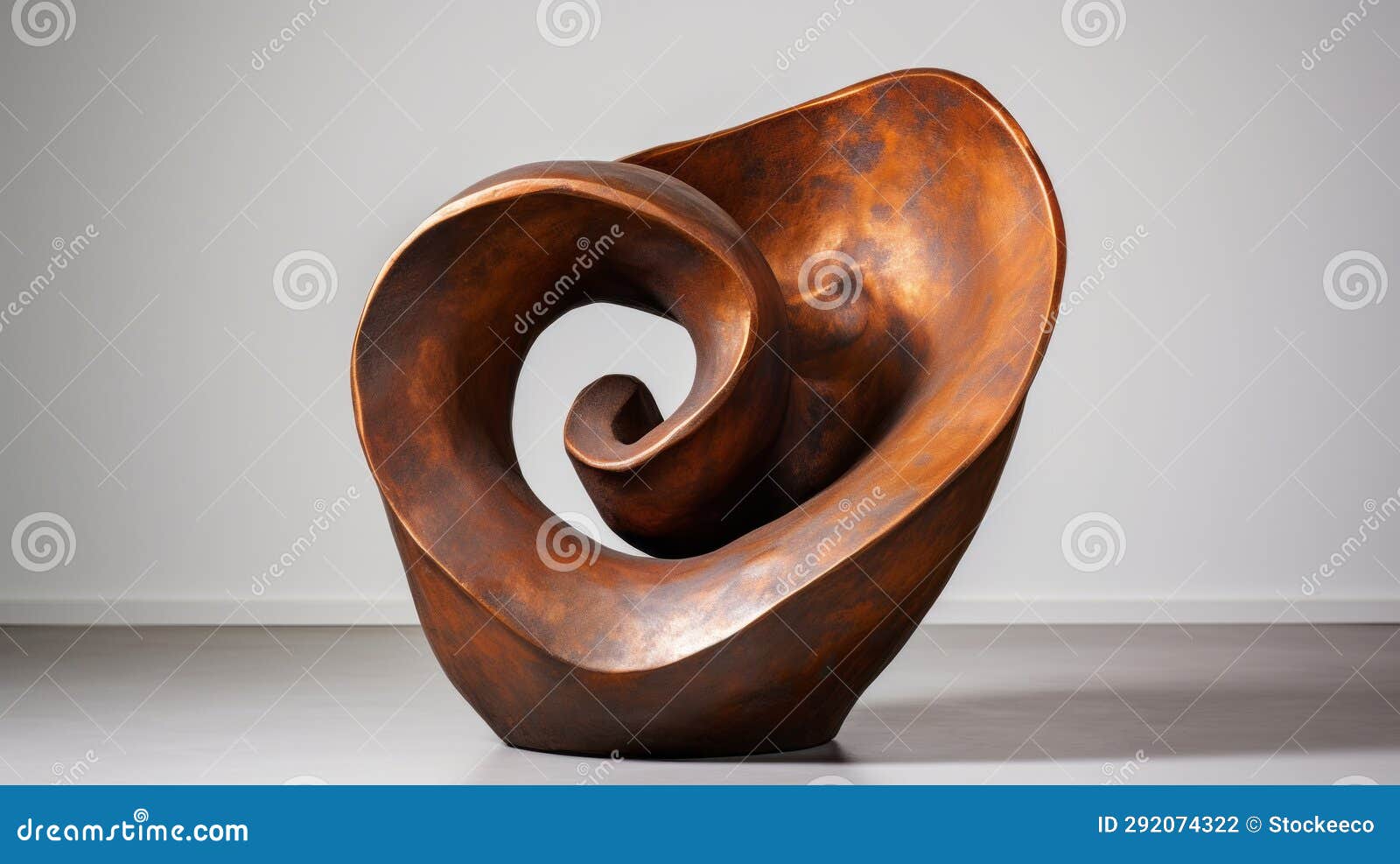 Spiral Bronze Sculpture a Swirling Vortex of Curvaceous Simplicity