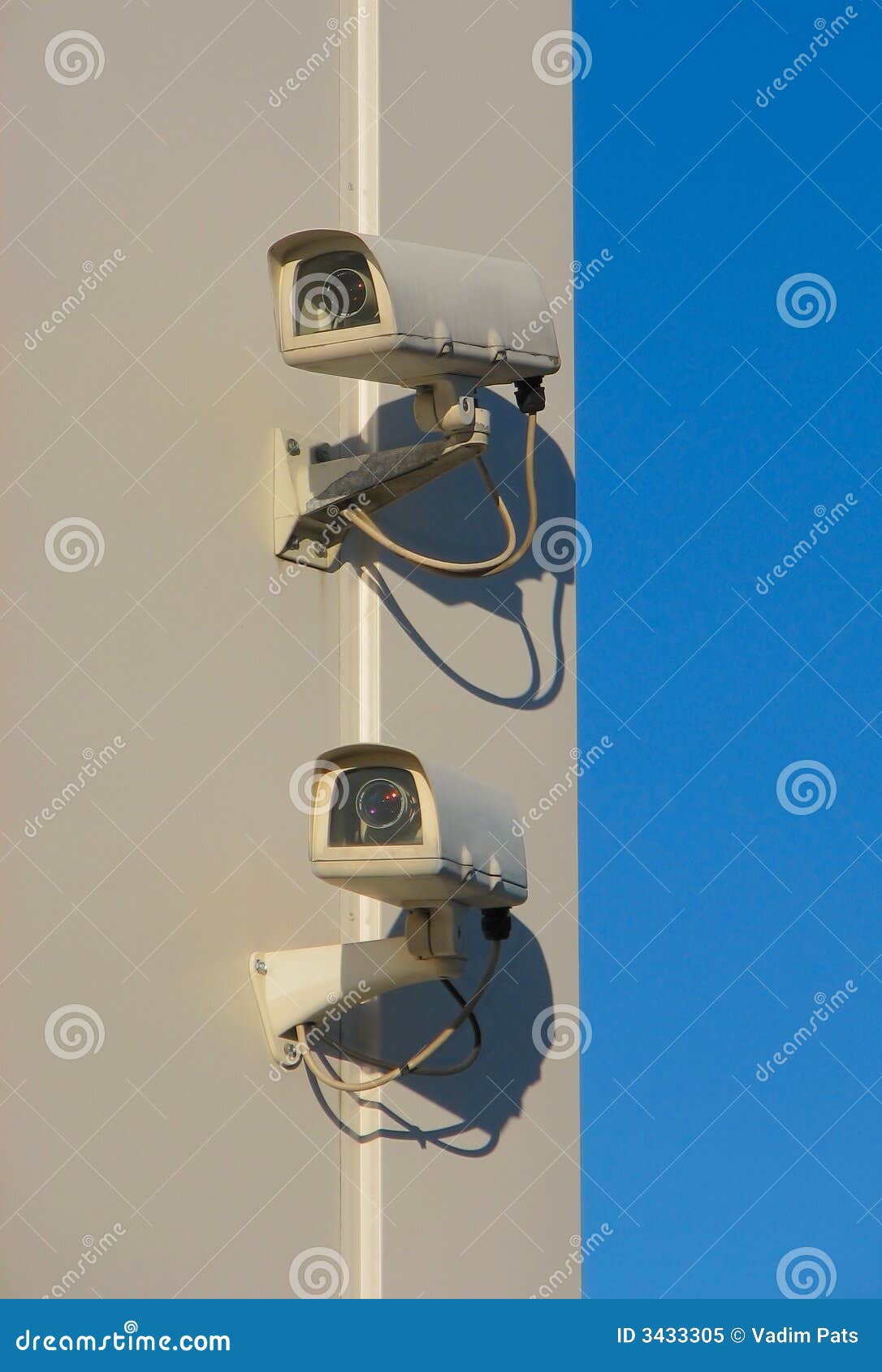 Two security cameras stock image. Image of instrument 3433305