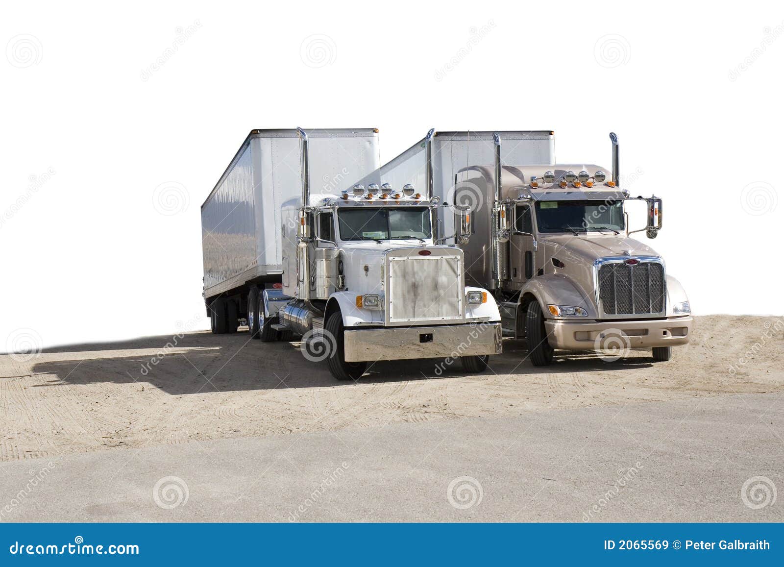Two semi trucks stock image. Image of transportation, trucker 2065569