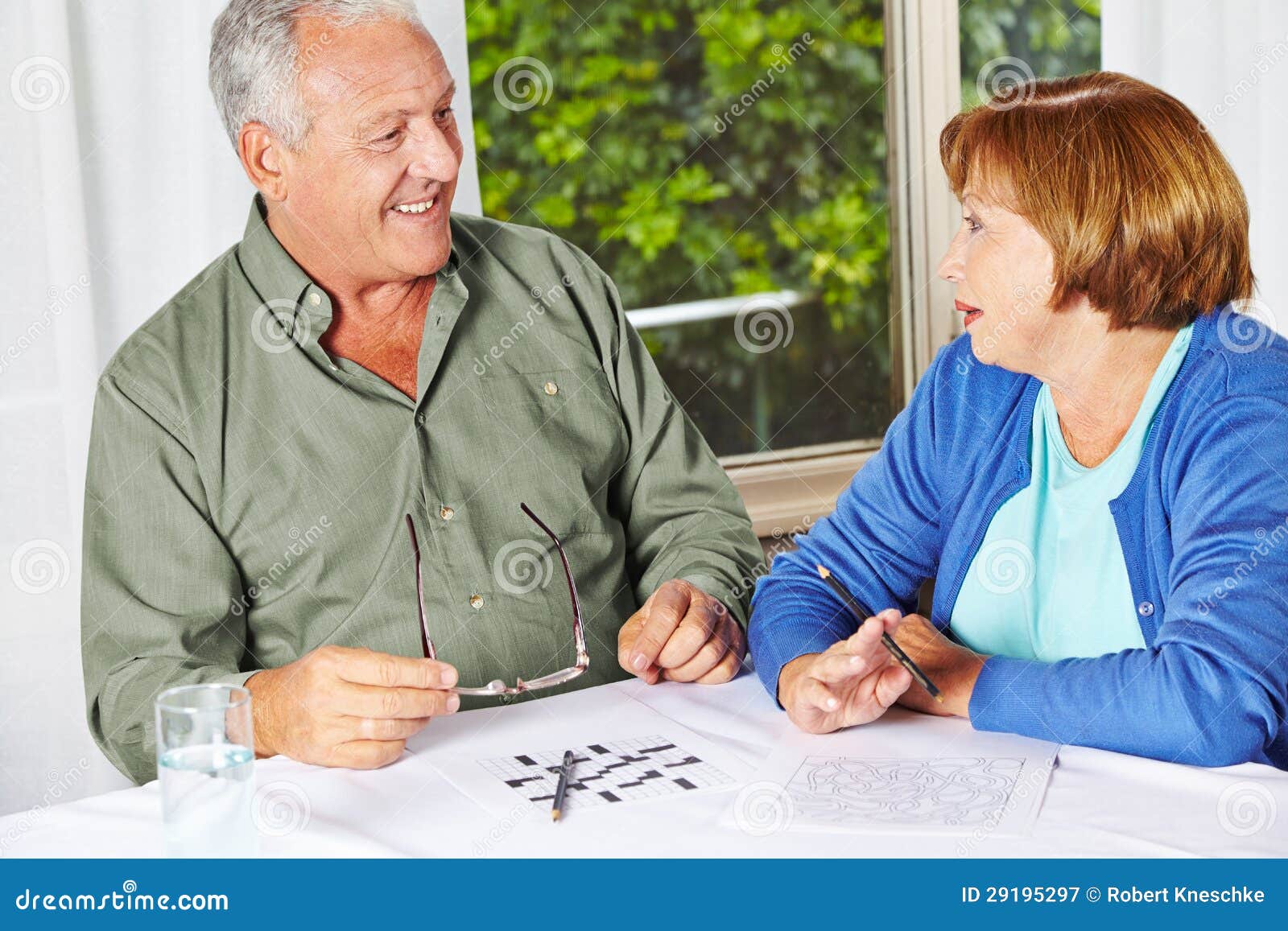 Two Seniors Doing Memory Training Stock Image Image of citizen