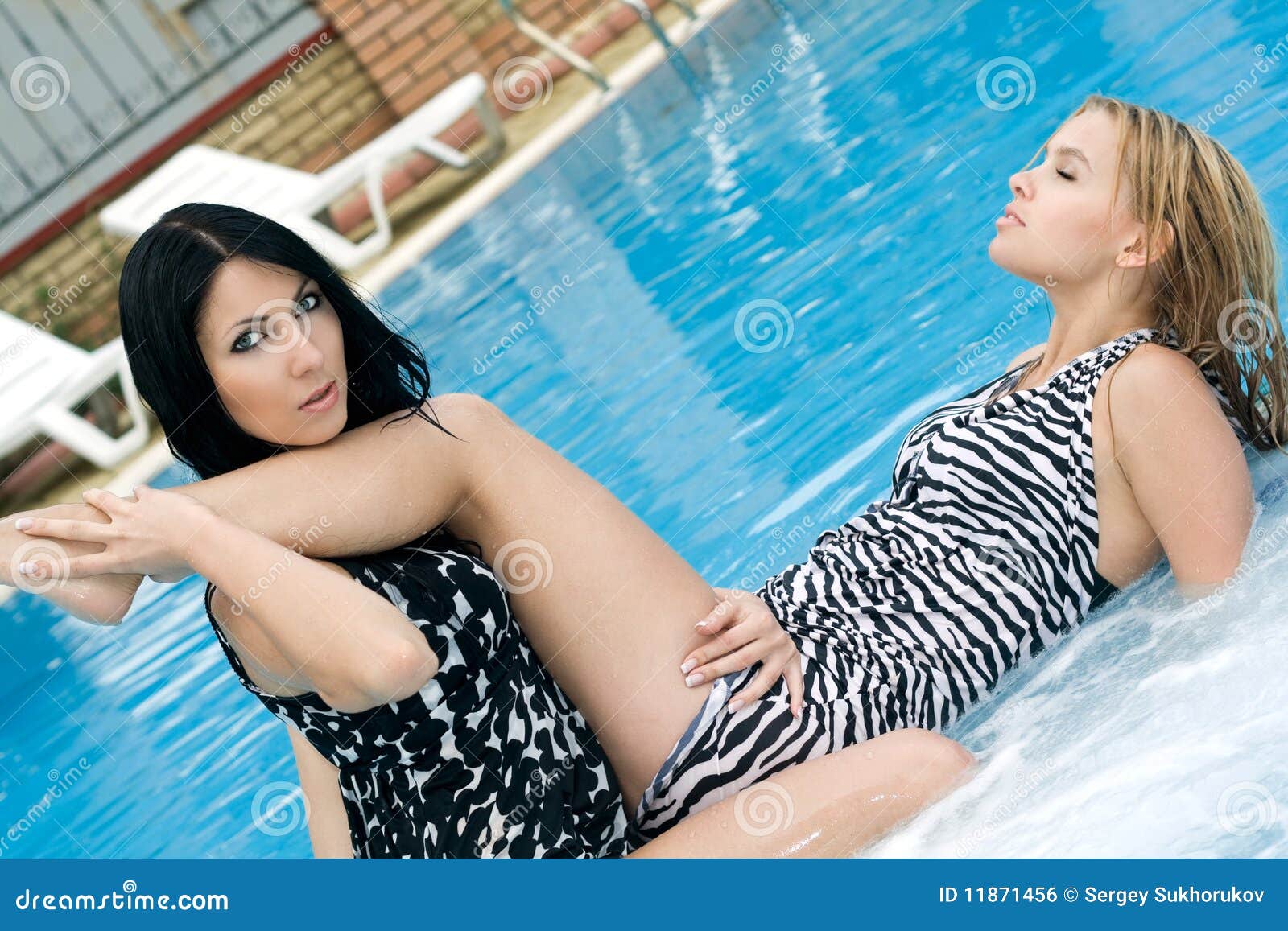 Two girlfriends stock photo picture