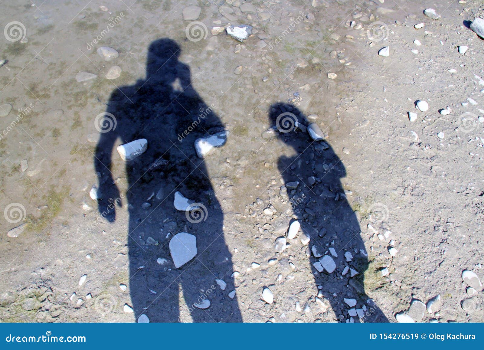 Two Shadows from an Adult and a Child Stock Image - Image of life